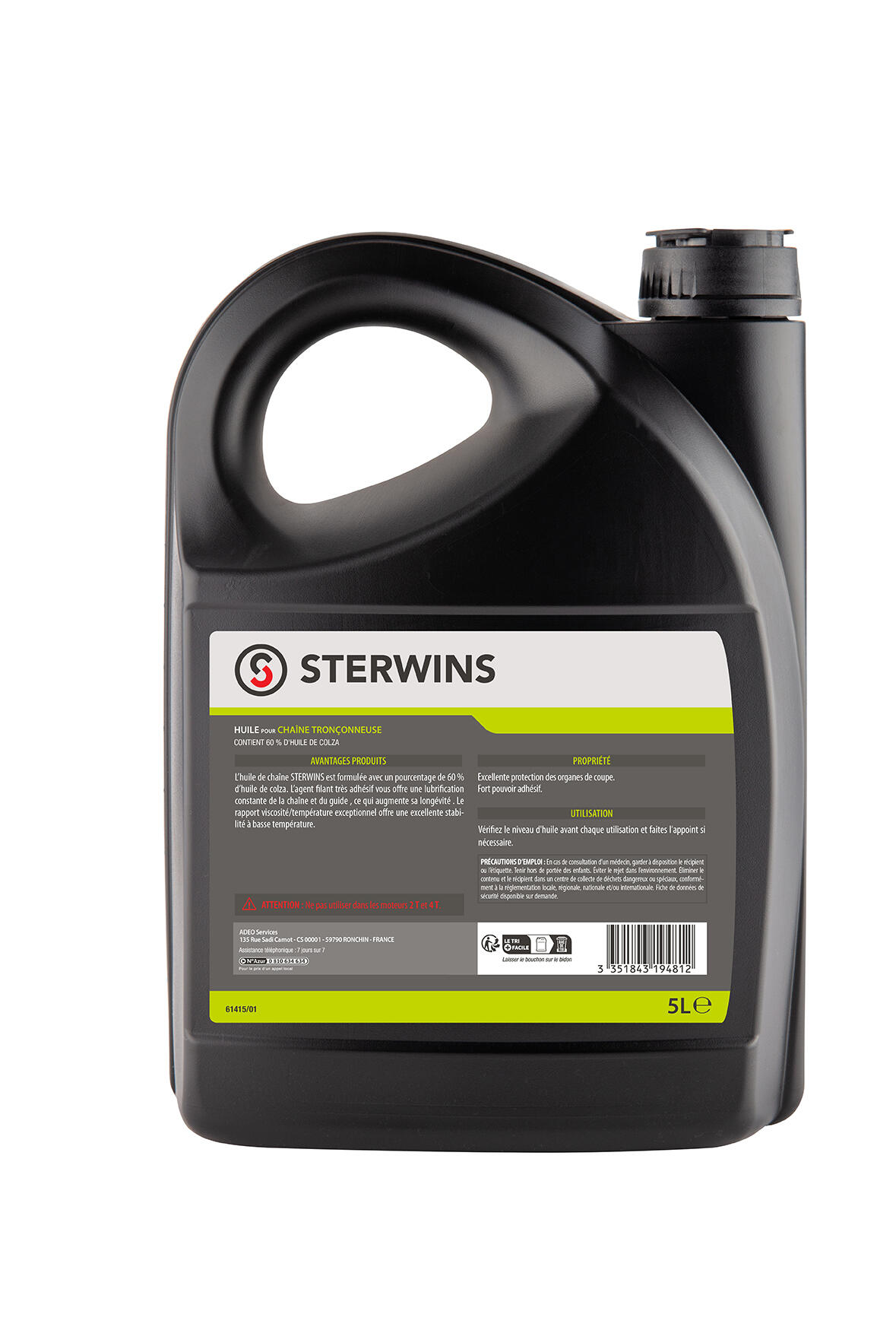Huile de Chaine STERWINS Base Végétal 5L, 5 l - 2