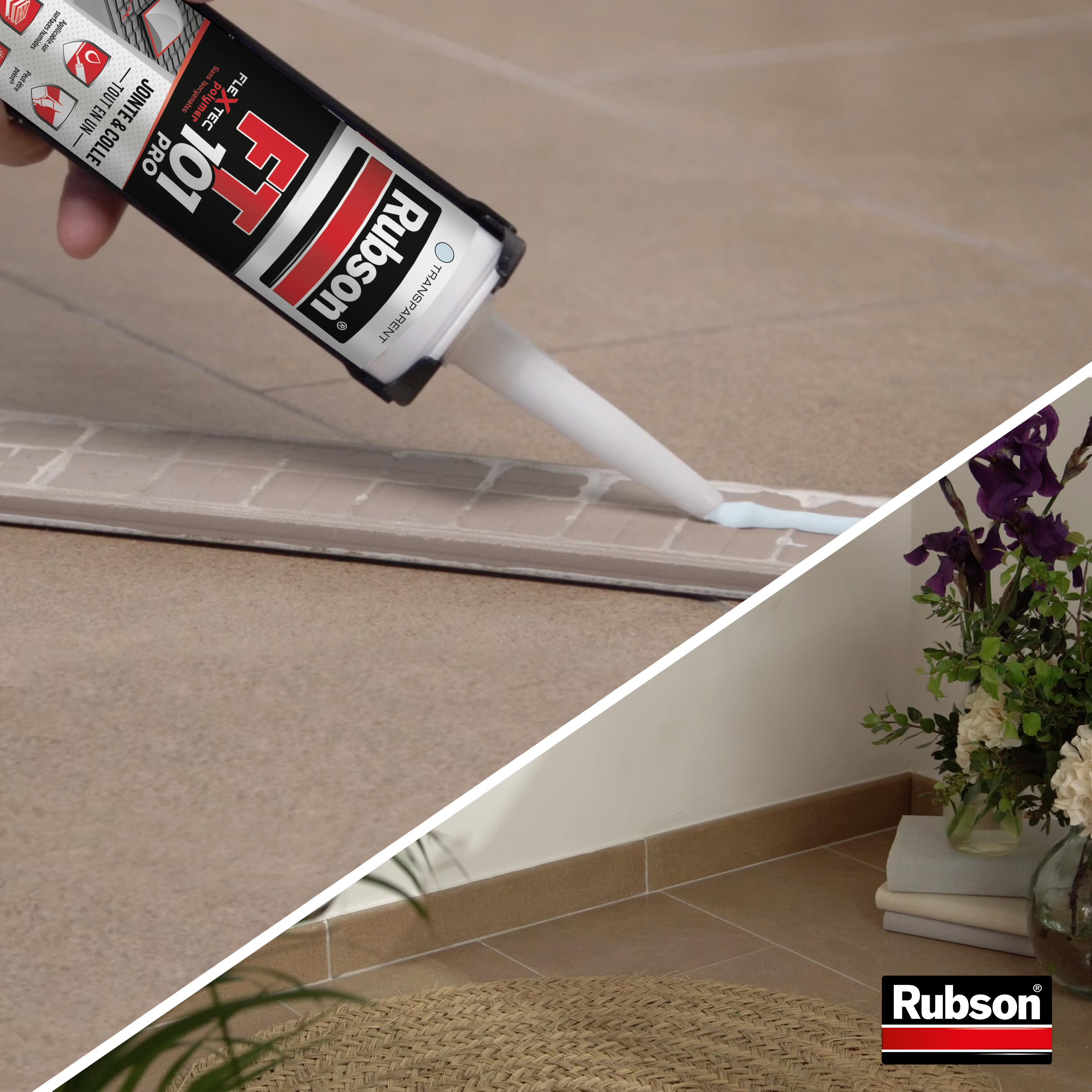 Mastic d'étanchéité Ft101 jointe et colle RUBSON transparent, 280 ml - 3