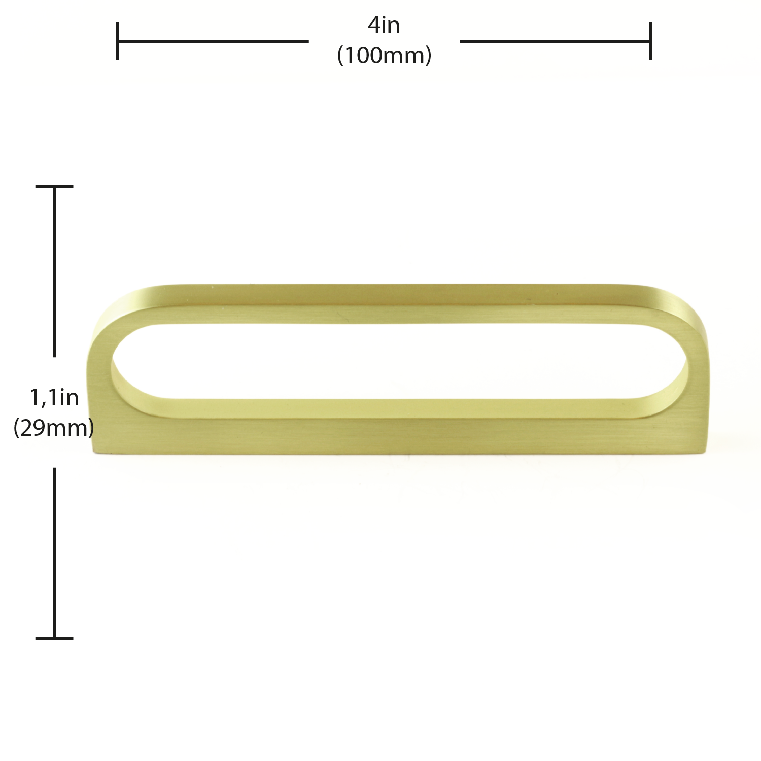 Poignée de meuble Fine, zinc doré mat, entraxe 90 mm - 4