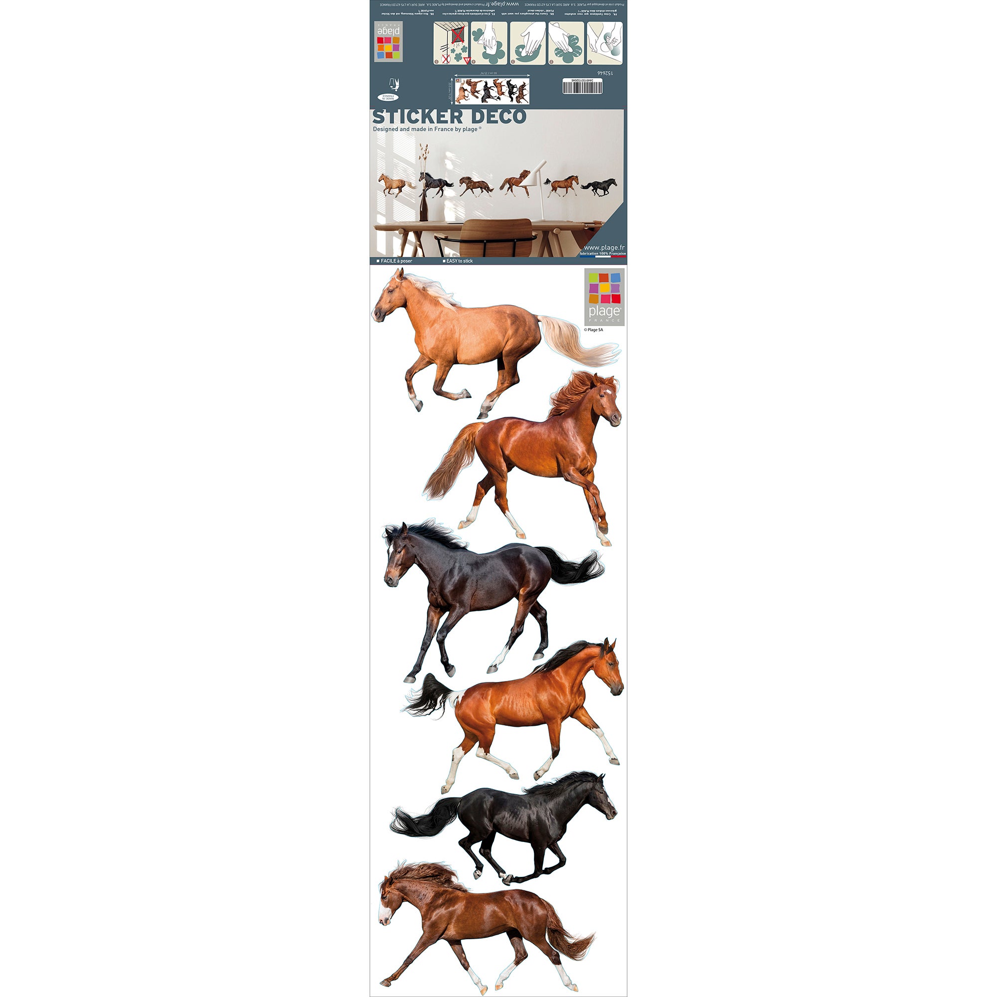 Stickers adhésifs Chevaux, beige, 24 cm x 68 cm | Leroy Merlin