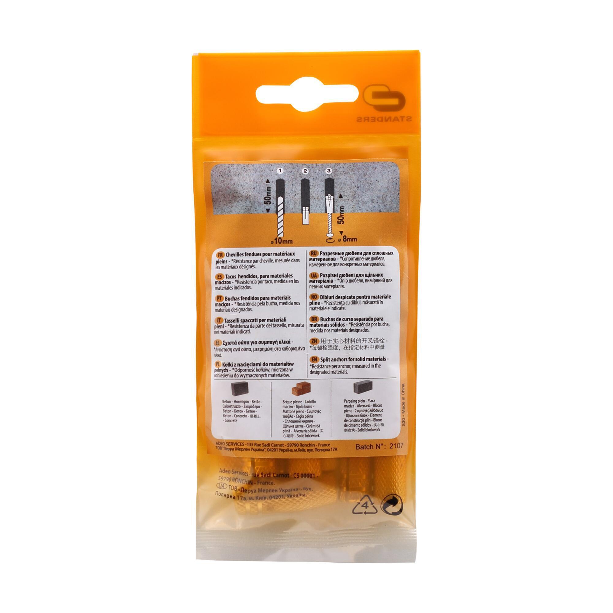 15 buchas de metal STANDERS EXPANSÍVEL 8X30MM - 6