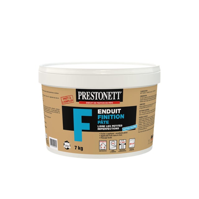 Enduit de lissage en pâte F PRESTONETT blanc 7 kg