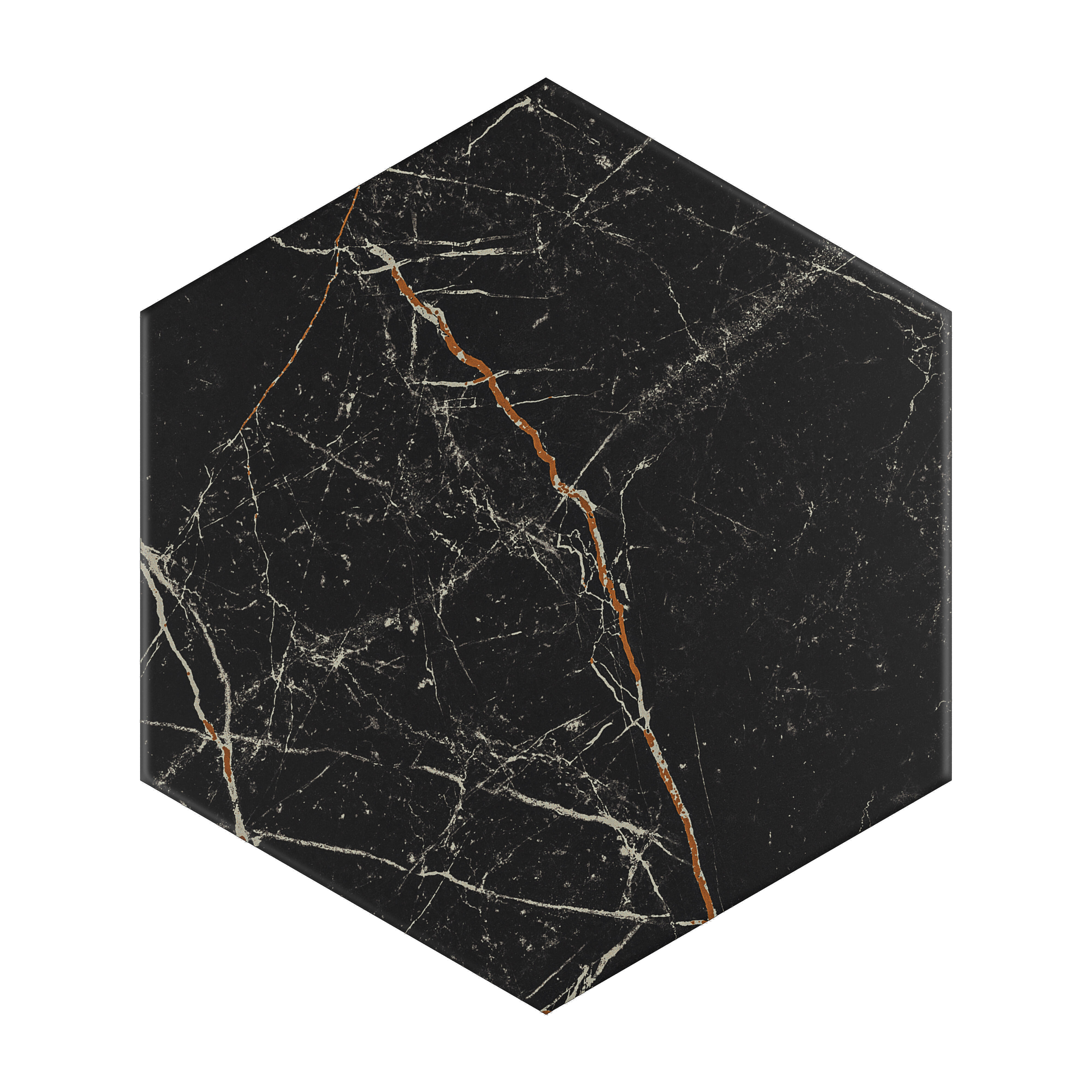 Carrelage sol intérieur effet marbre noir gold Murano l.27xL.27 cm - 7
