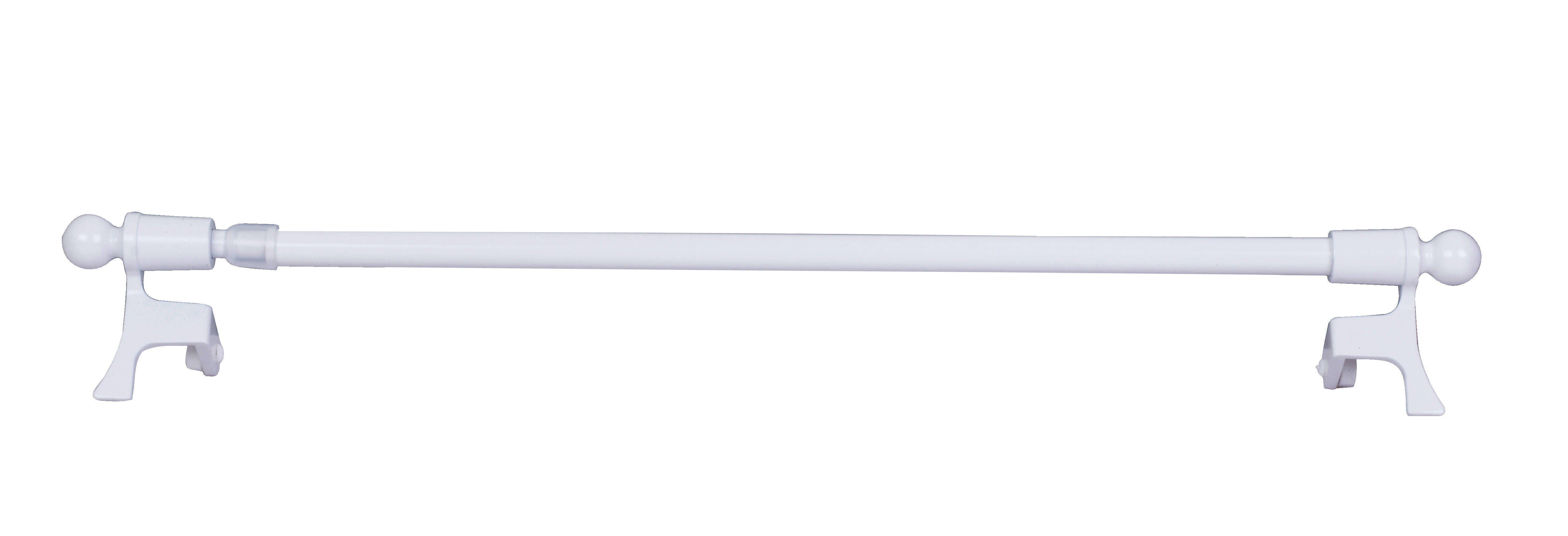 Kit bastone per tendina a vetro a pressione estensibile da 80 a 140 cm in acciaio verniciato bianco lucido Ø 9 mm INSPIRE - 3