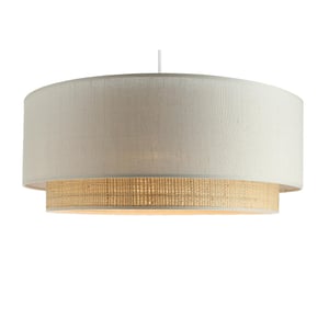 Suspension Rafty, polyester, beige, Diam.58 cm, E27 Leroy Merlin Les bons plans des petits projets avant l'été