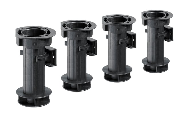 Lot de 4 pieds plastique à visser H.150