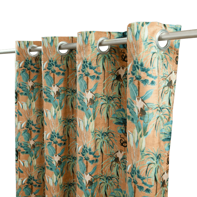 Rideau velours Singe, brun clair l.140 x H.260 cm