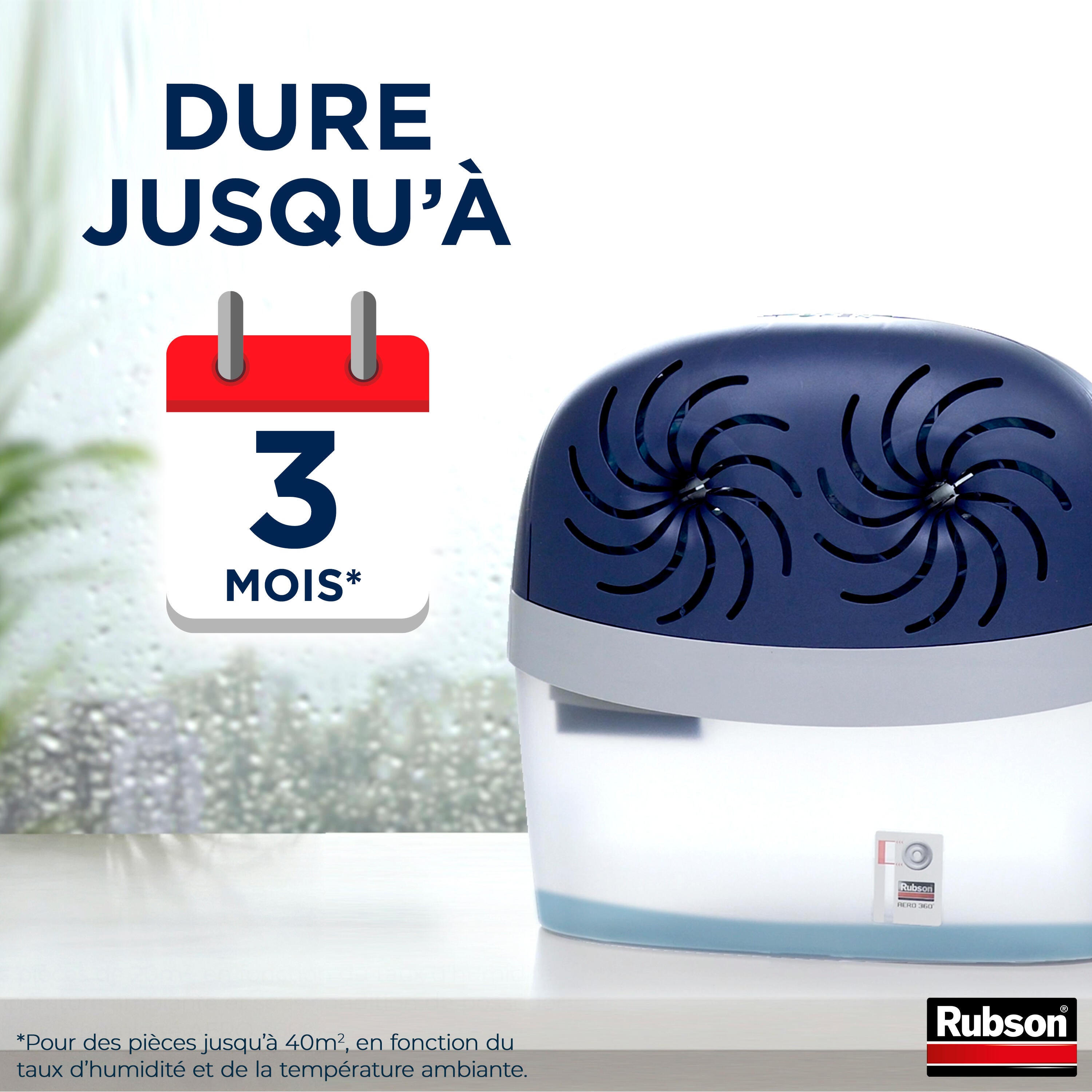 Absorbeur d'humidité RUBSON Aéro 360° avec 1 recharge 900g, 40 m² - 3