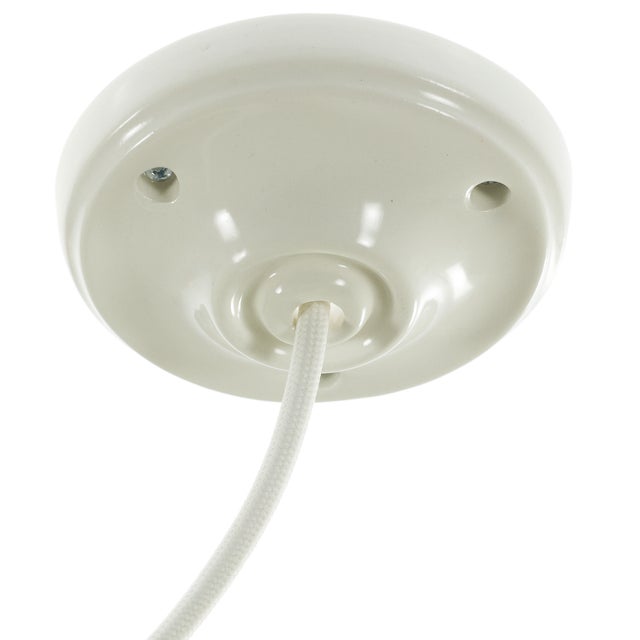 Pavillon porcelaine, 1 trou, d.10,5cm, CREATIVE CABLES blanc