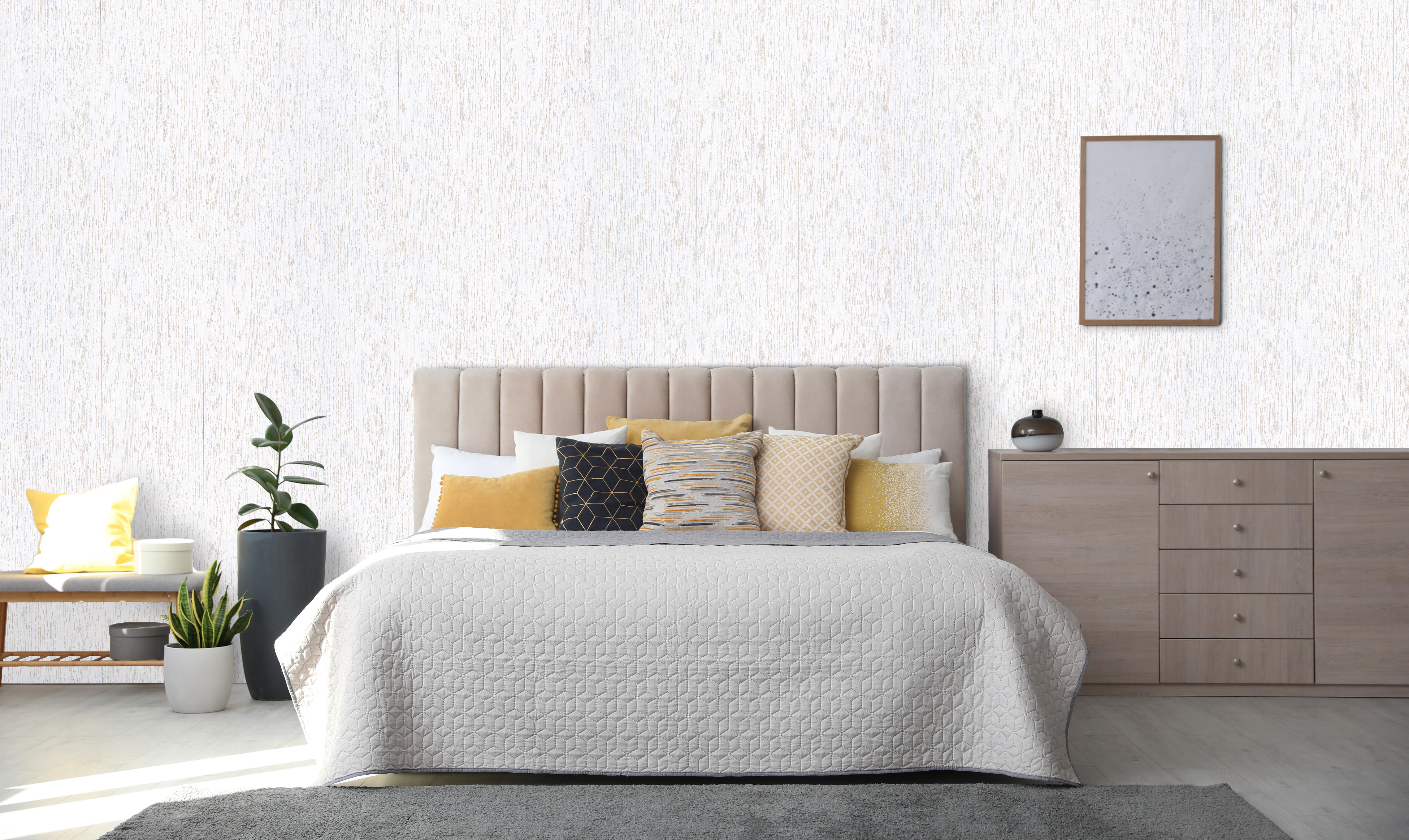 Revestimiento de pared de mdf impresión digital color blanco de 260x32 cm