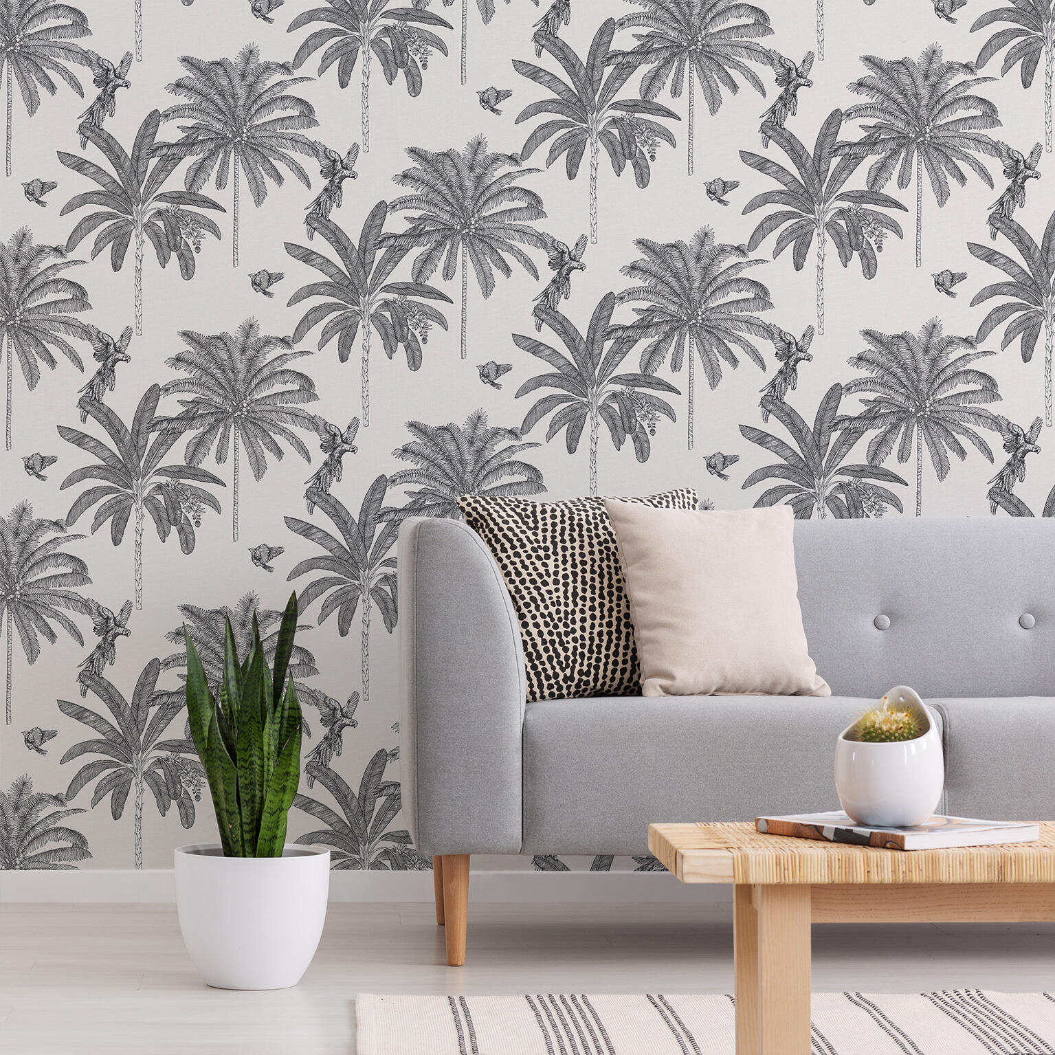 Papier peint intissé Canopée noir et blanc - 5