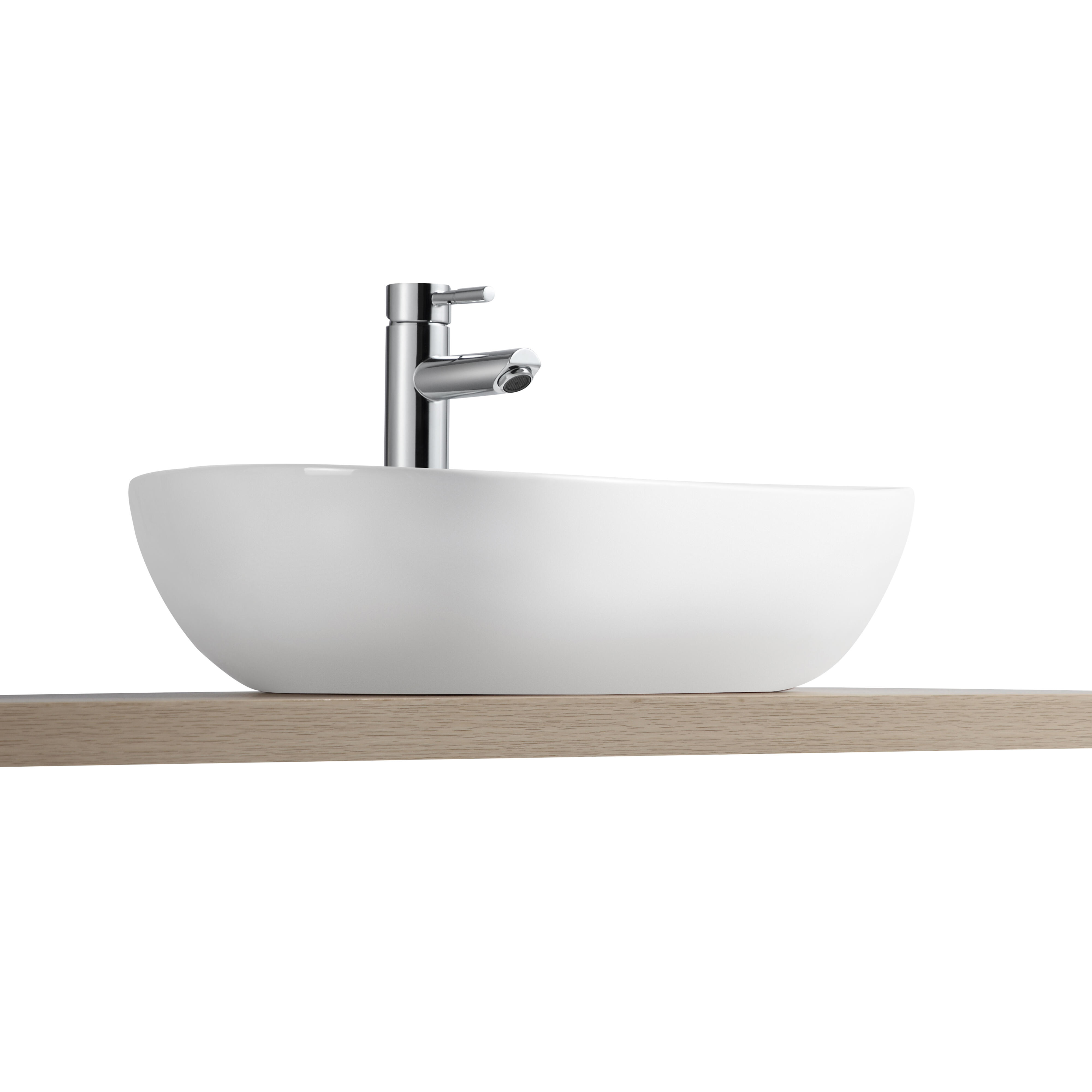 Vasque à poser céramique ovale Ollie H.14 x l.56 x P.45 cm blanc brillant - 3