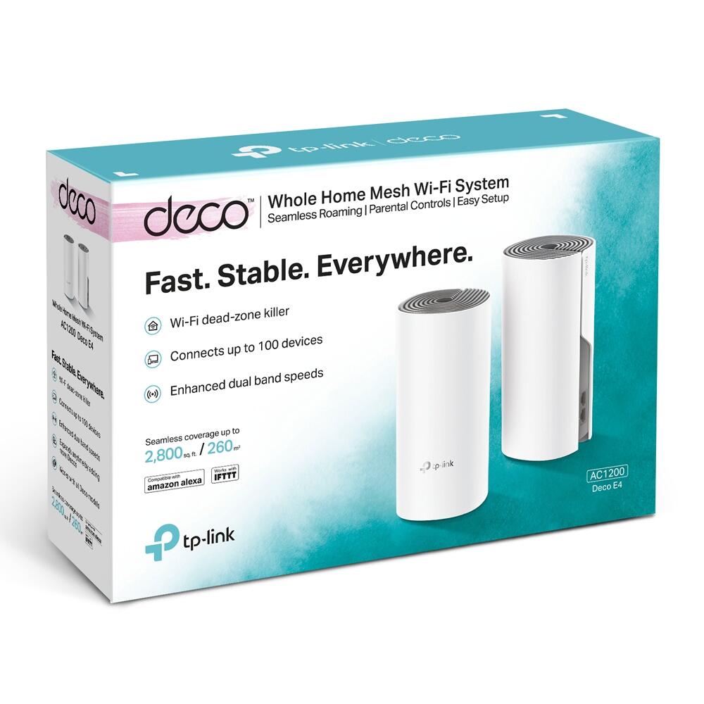 Système WiFi Mesh AC1200, TP-Link Deco E4 (Pack 2) compatible toutes boxes - 3