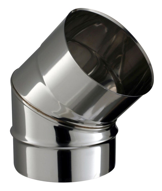 Coude plissé inox de raccordement POUJOULAT, diam. 150 mm 45°