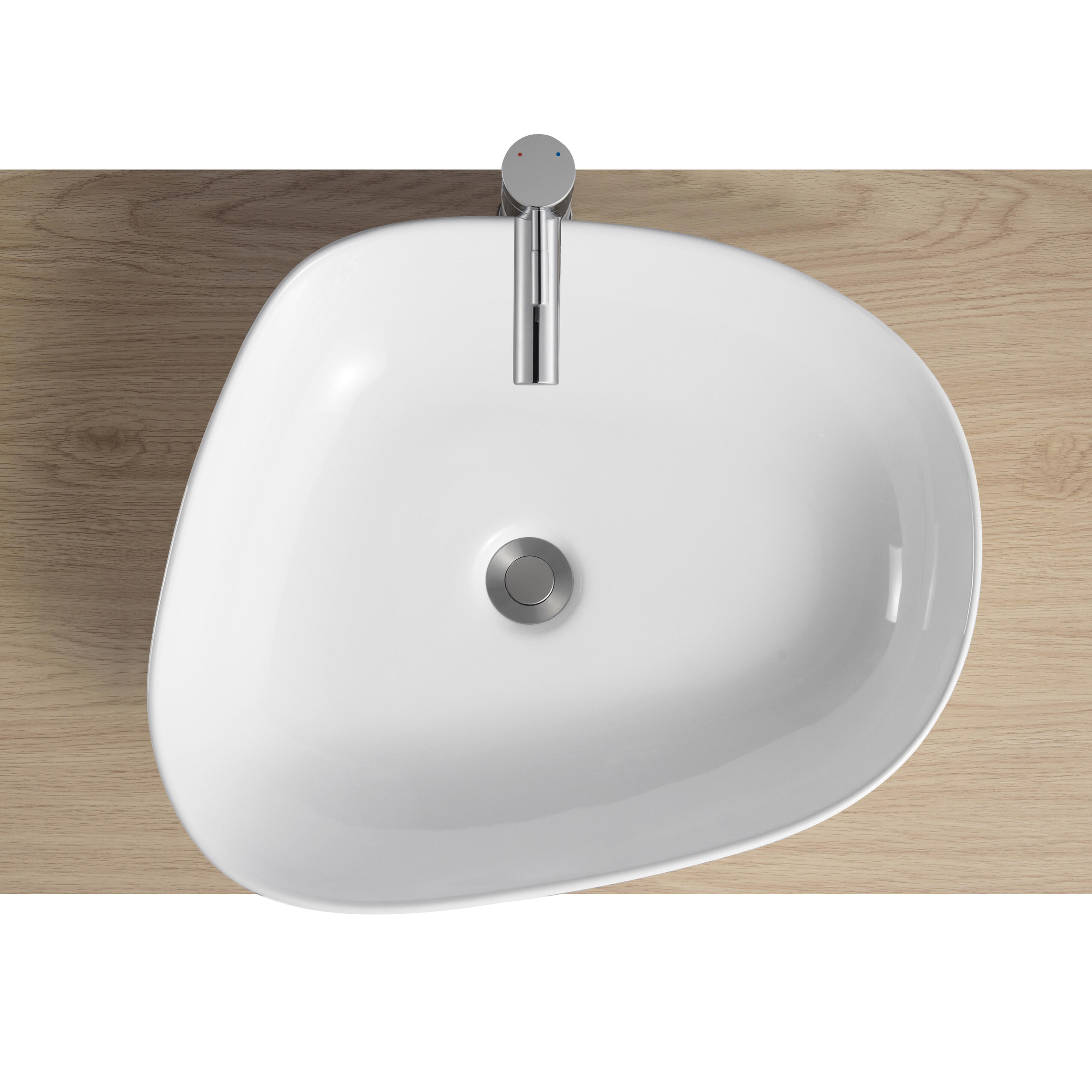 Vasque à poser céramique ovale Ollie H.14 x l.56 x P.45 cm blanc brillant - 4