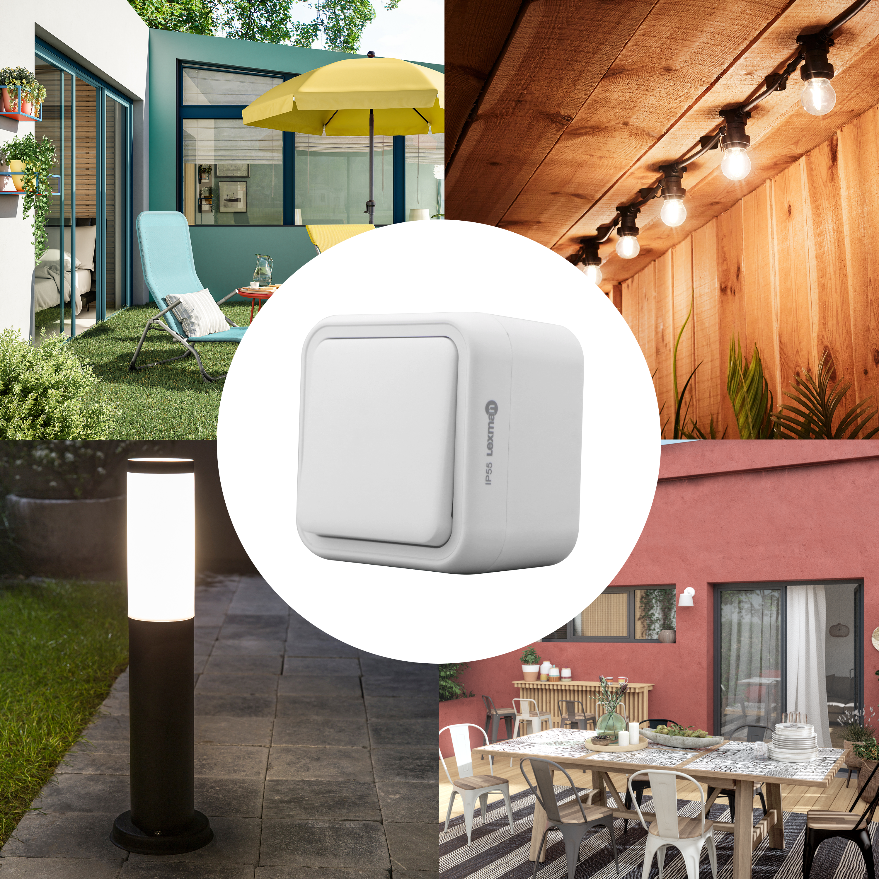 Interrupteur va-et-vient, LEXMAN Trail, blanc - 3