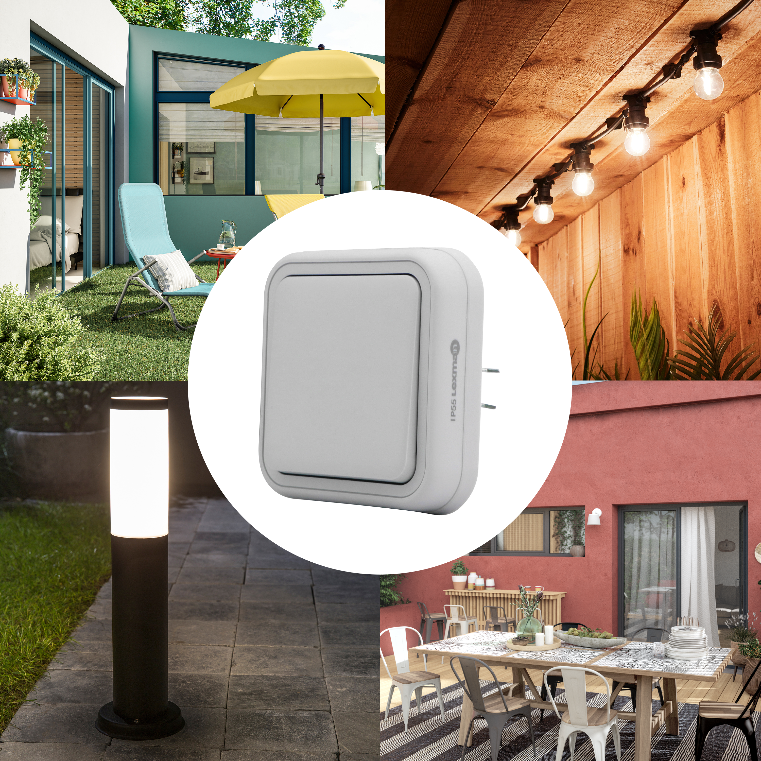 Interrupteur va-et-vient, LEXMAN Trail, gris - 3