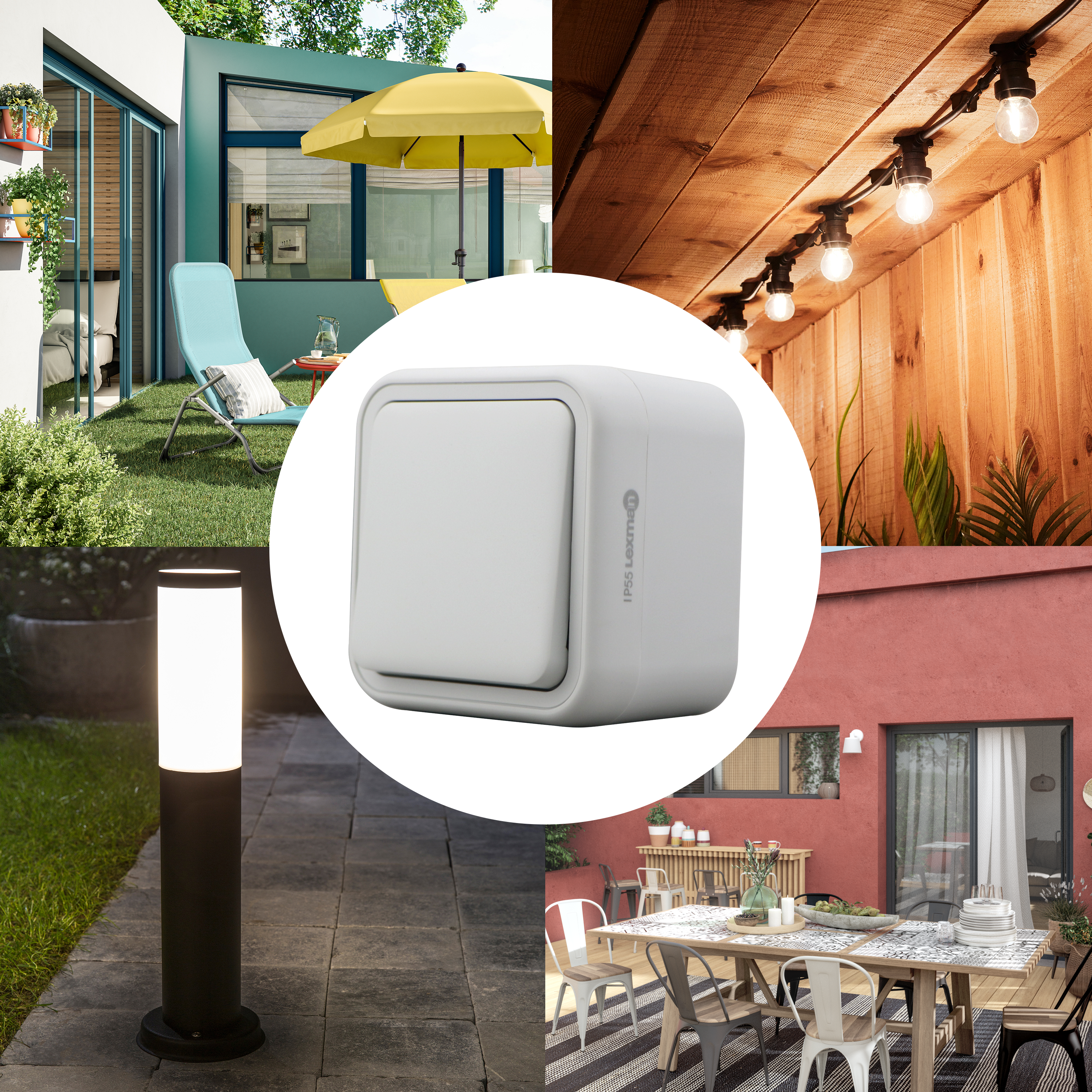 Interrupteur va-et-vient, LEXMAN Trail, gris - 3