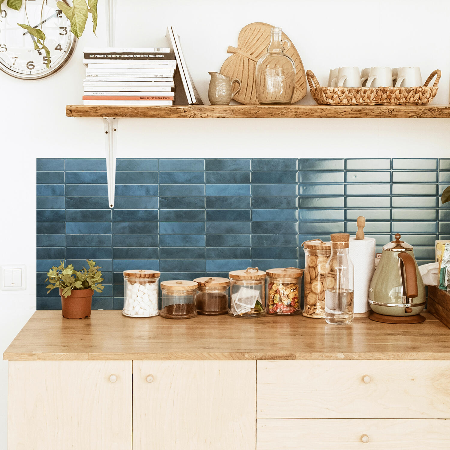 Lot de 4 crédences adhésives Smartiles Morocco Agadir, bleu, 22.8 cm x 29 cm - 2