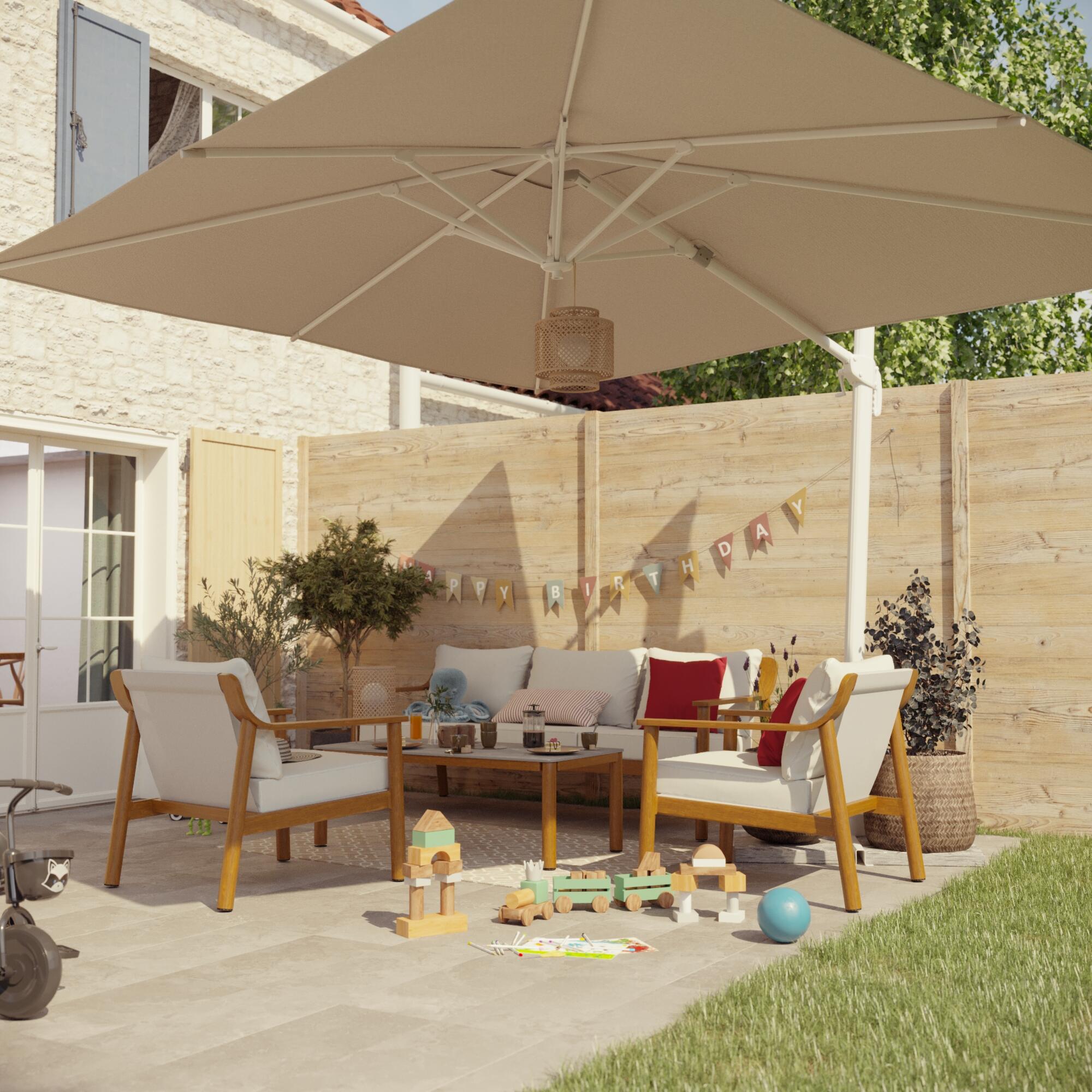 parasol-d port -taupe-alumínio-aço-manivela-retangular-aura-material - 1