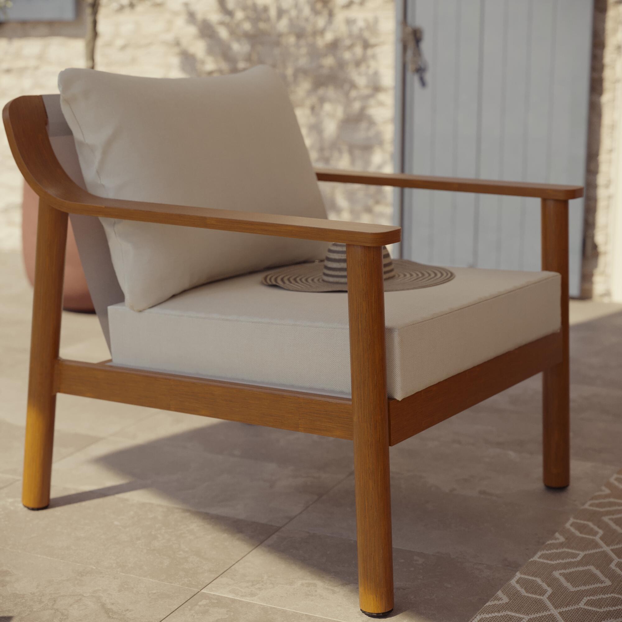 Conjunto jardim relax sofá e mesa bege 5 pessoas Ares Naterial - 5