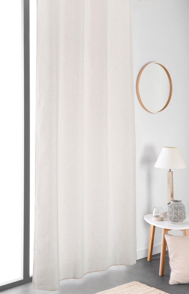 Rideau tamisant, Metis coton, ivoire H.260 x l.135 cm