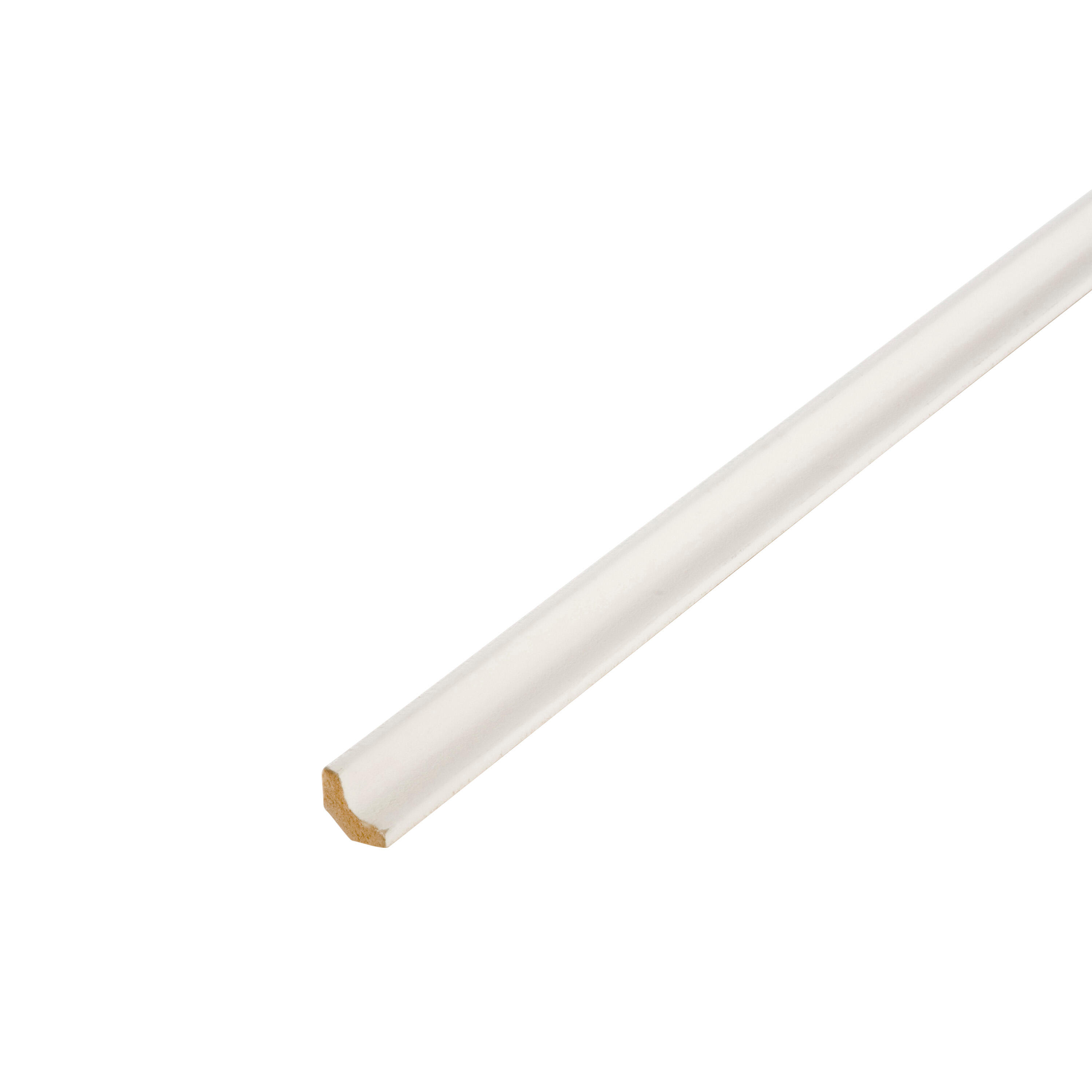Corniche médium (MDF) moderne tronquée blanc, 24 x 24 mm, L. 2.44 m - 4