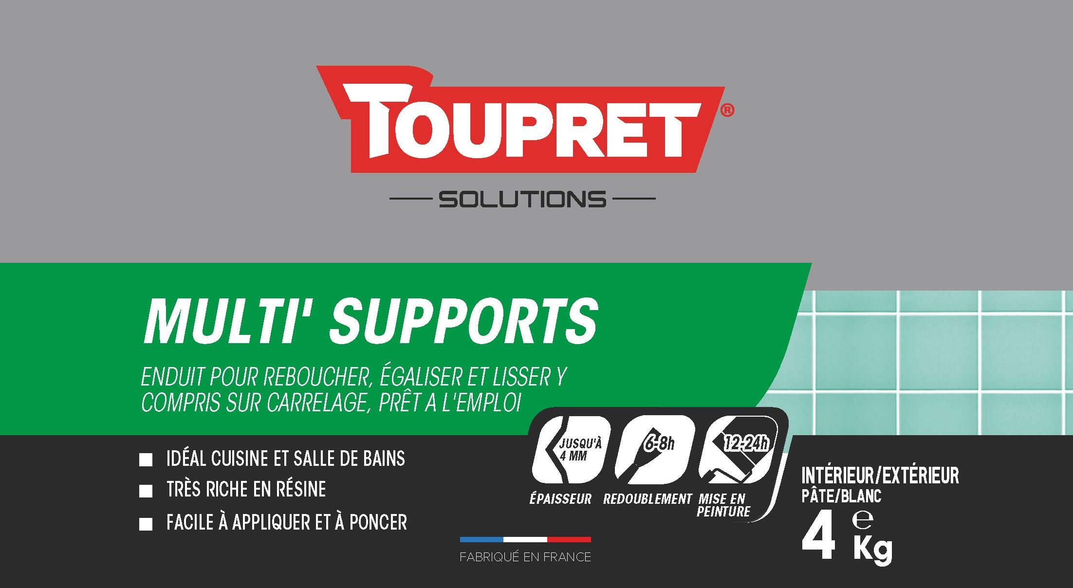 Enduit en pâte Multi'fonctions TOUPRET blanc 4 kg - 4