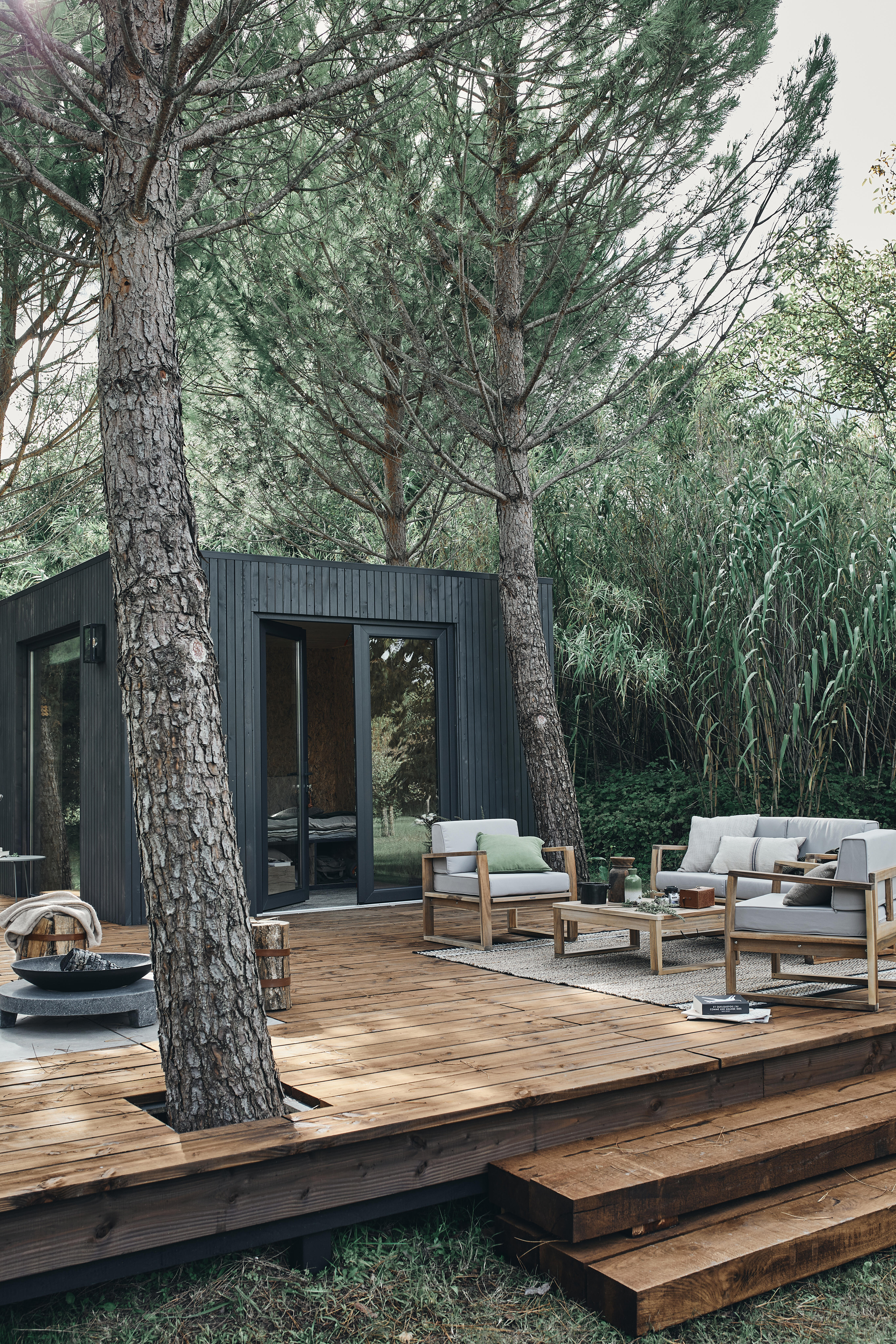 Conjunto jardim relax sofá e mesa Acácia Solaris Naterial - 15