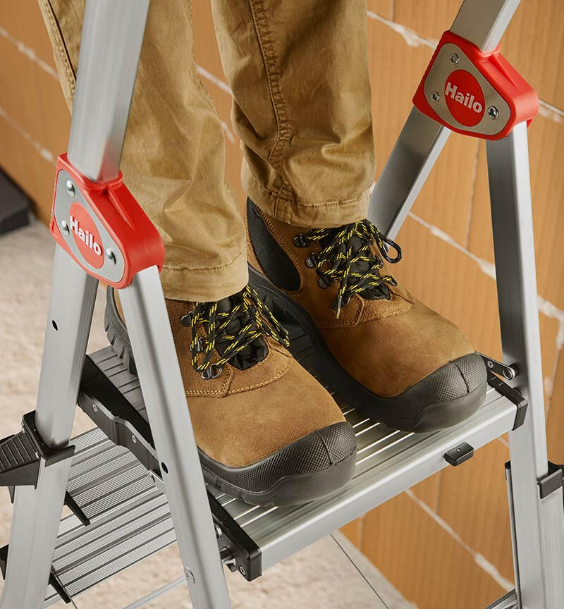 Escabeau professionnel télescopique HAILO TL100 3-5 marches adapté aux escaliers - 9