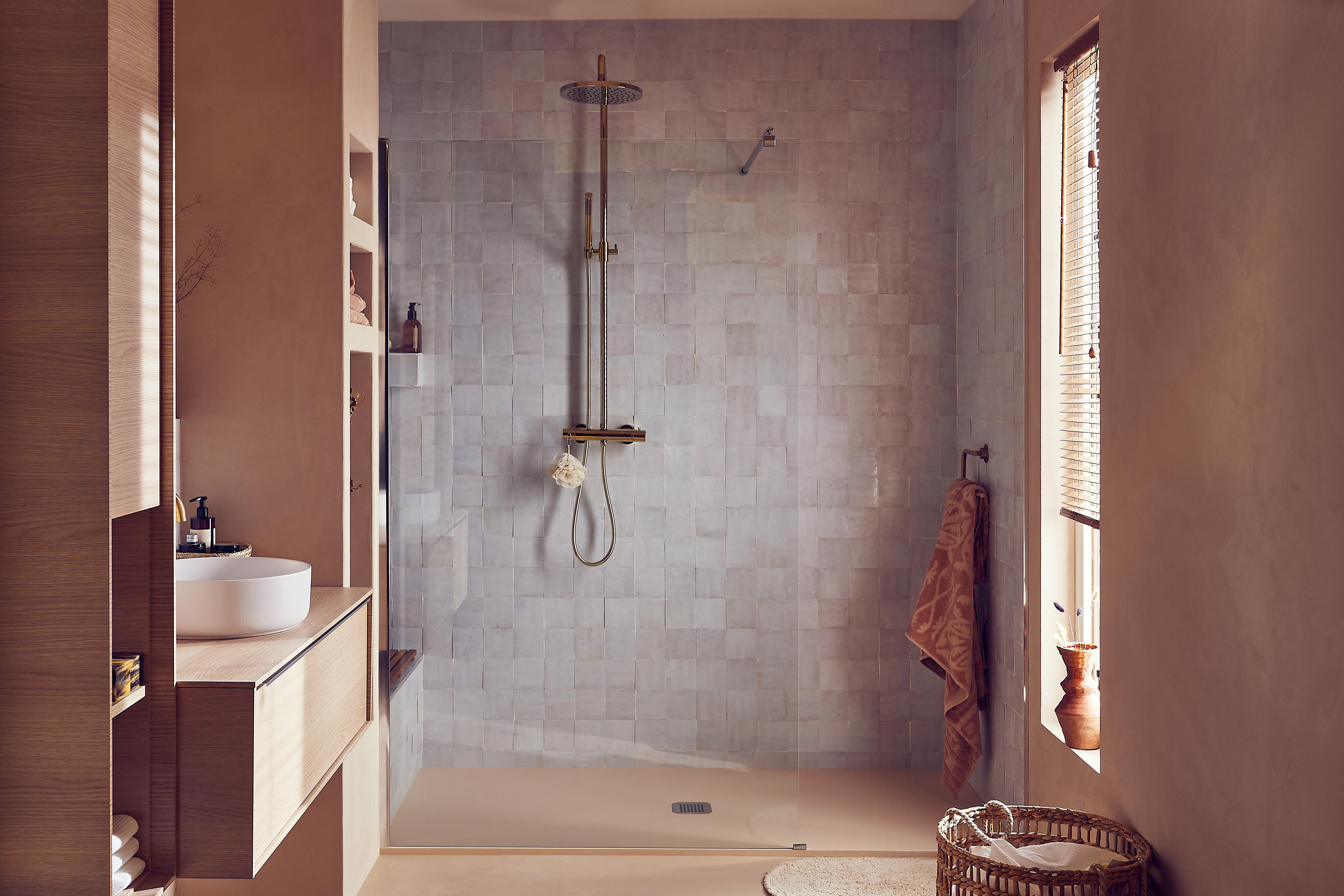 Colonne de douche thermostatique, SARODIS Smart, Doré - 3