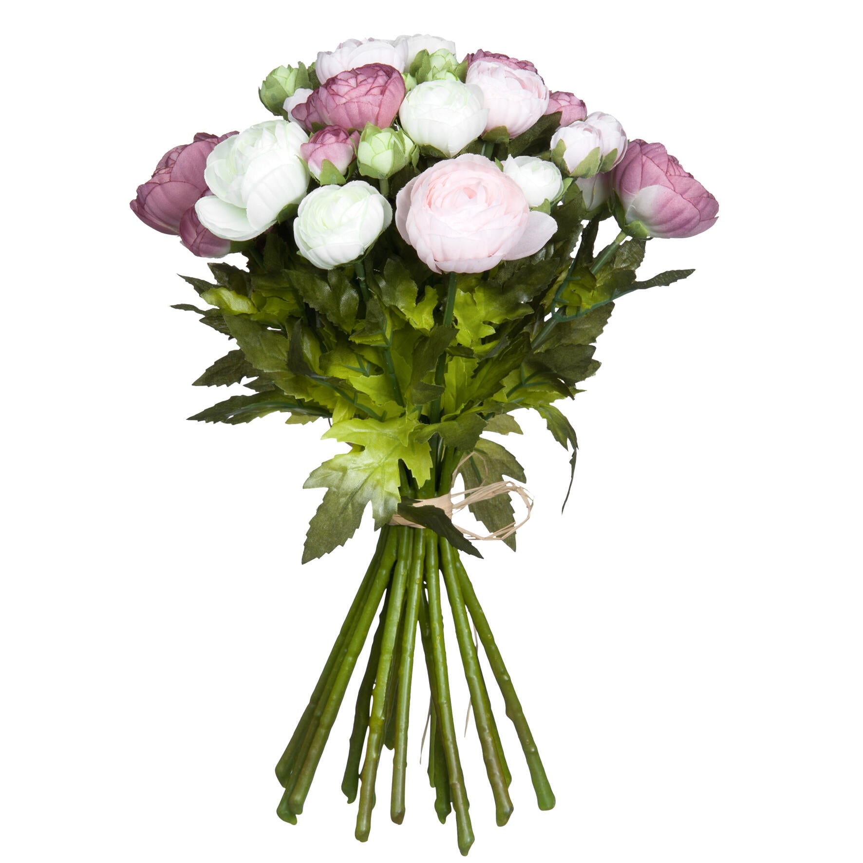 Planta artificial bouquet ranunculus rosa 35cm