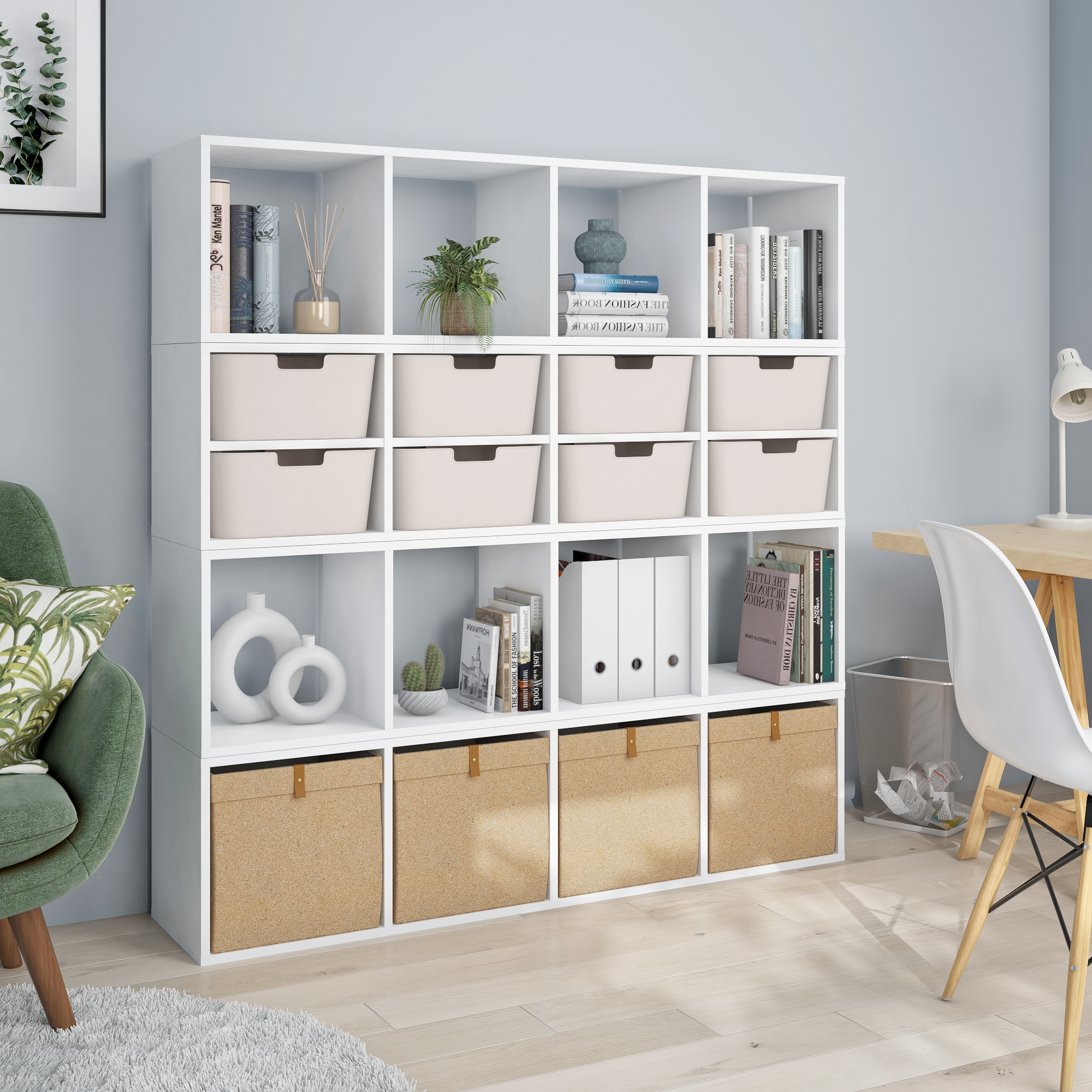 Estante cubo 4x1 branco 139,3x36x31,7 cm Spaceo Kub - 5