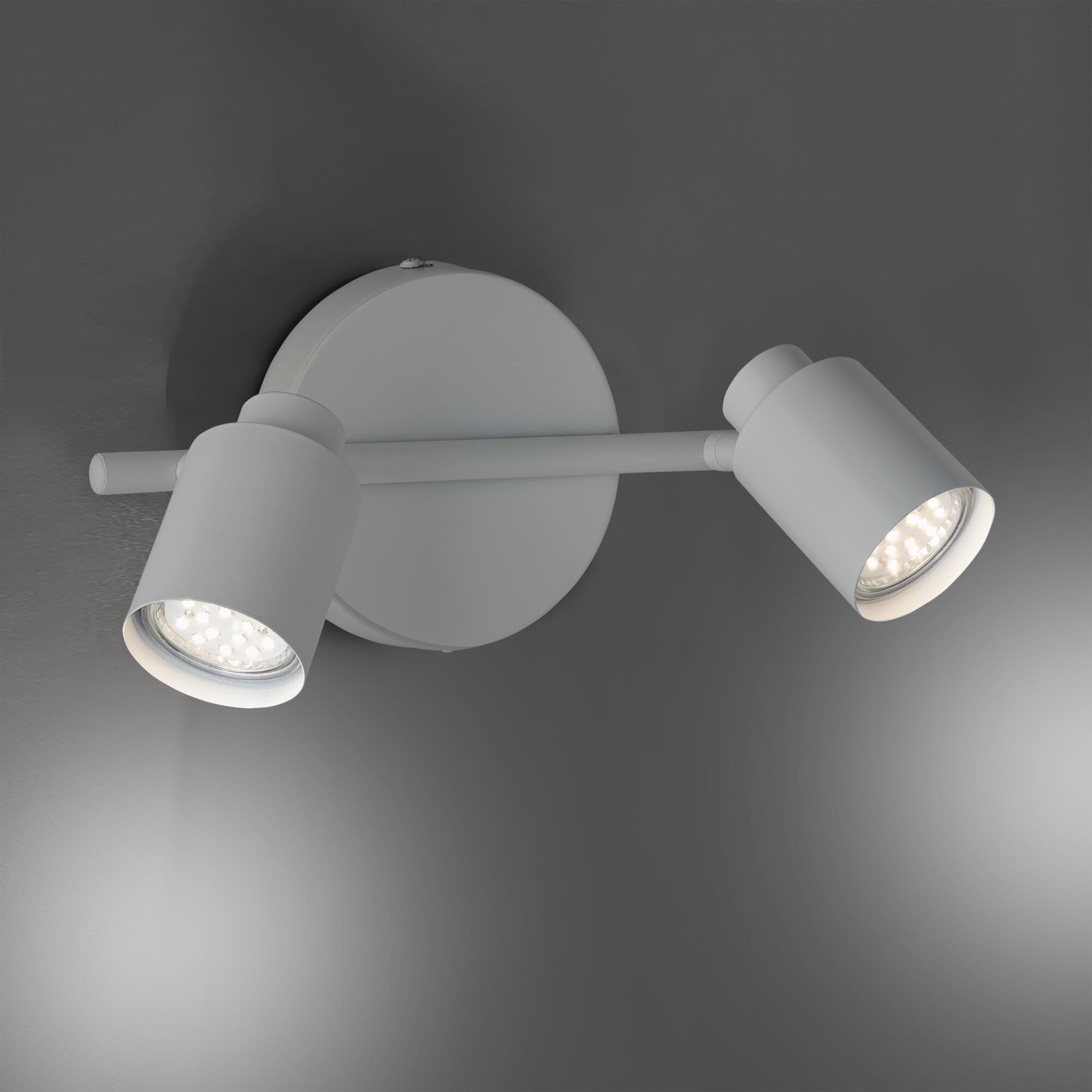 Rampe 2 spots Tekla, produit sans abat-jour blanc, GU10, INSPIRE - 2