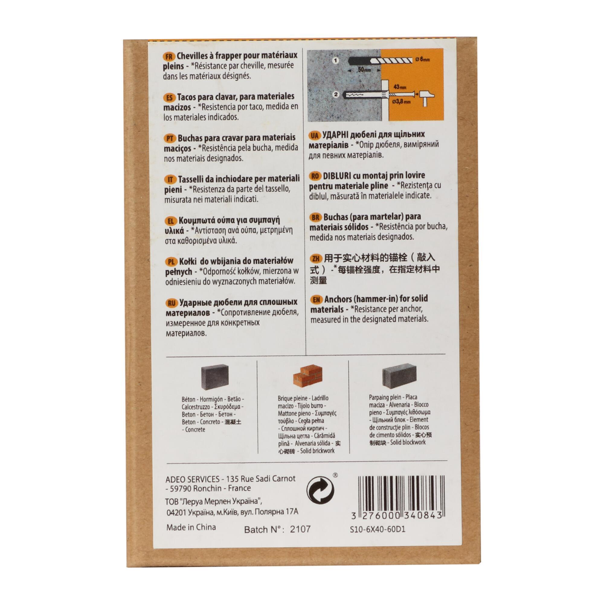 60 buchas nylon STANDERS 6X40MM COM PARAFUSO - 8