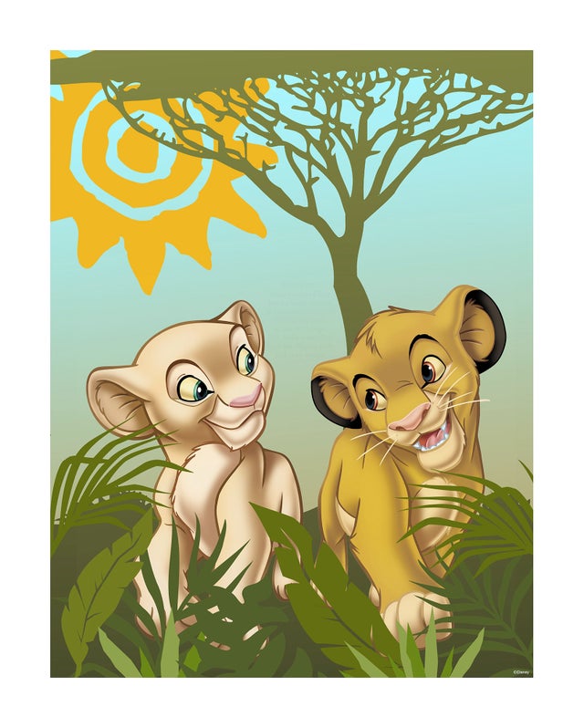 Affiche Roi Lion, vert KOMAR l.40 x H.50 cm