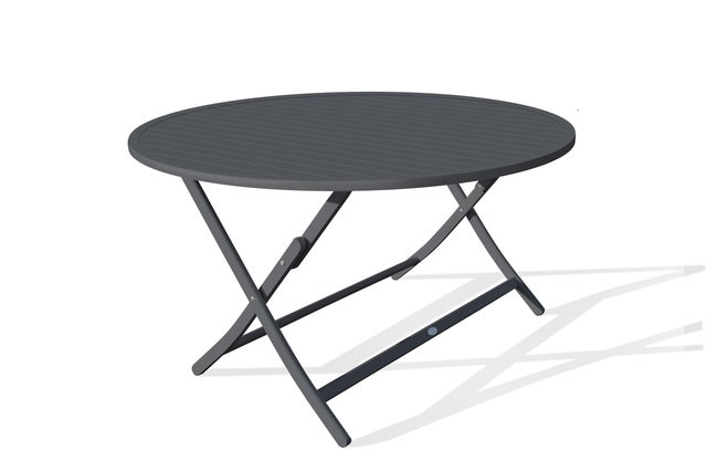 Table de jardin Marius ronde 110 aluminium anthracite 4 personnes - CITY GARDEN