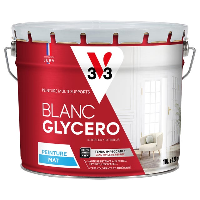 Peinture porte blanc mat V33 Glycéro 10L