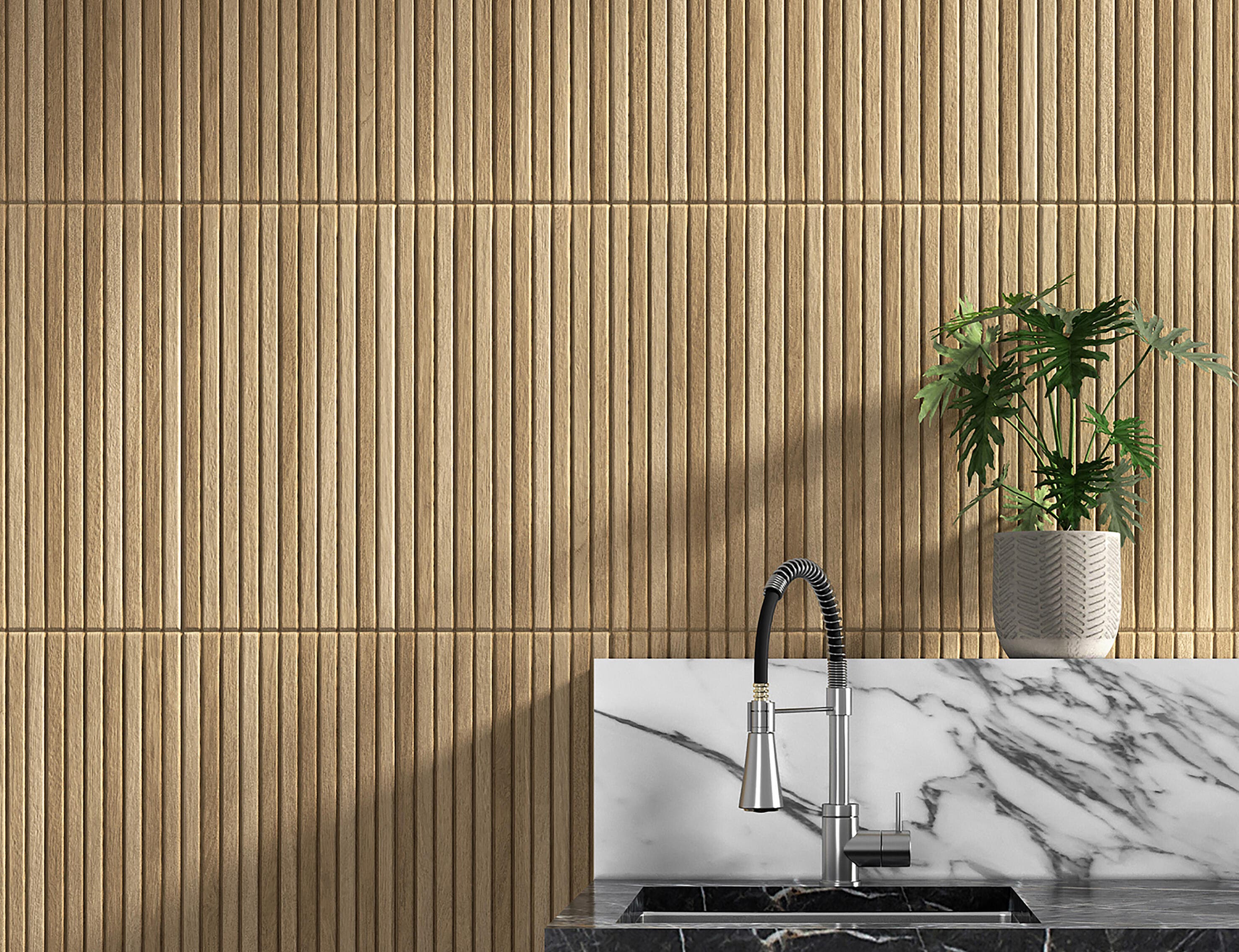 Carrelage effet tasseau de bois