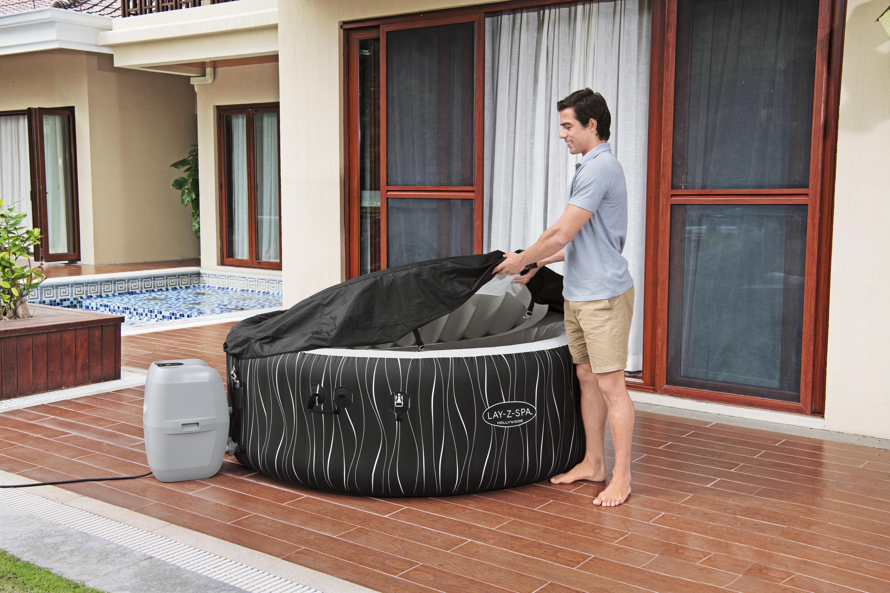 Spa gonflable HOLLYWOOD, rond 4/6 personnes, Lumière + appui tête - 4