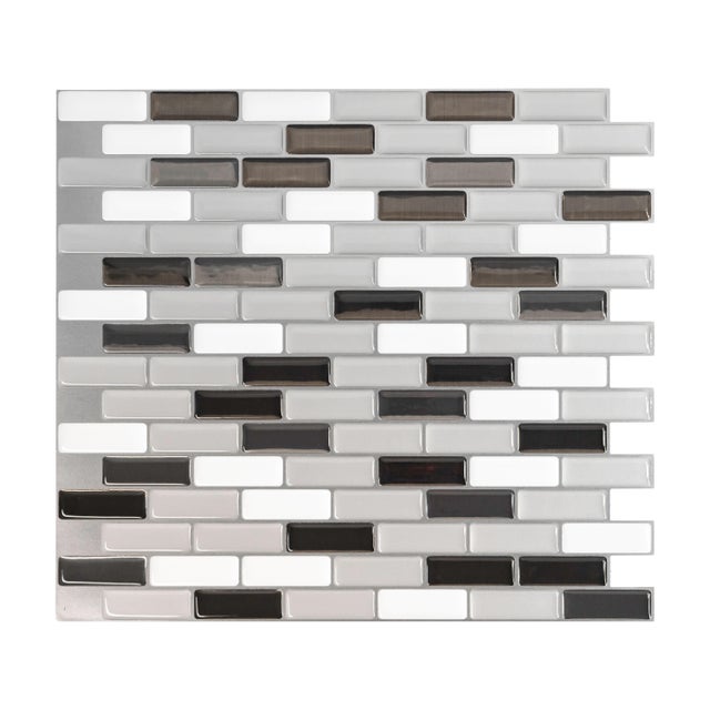 lot de 4 adhésifs décoratifs, Murano Metallik, noir, 25.9X23.1 cm
