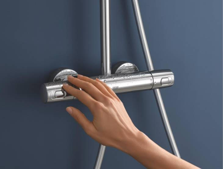 Colonne de douche mitigeur thermostatique 3 jet(s) chrome Vitalio joy clova 260  - 13