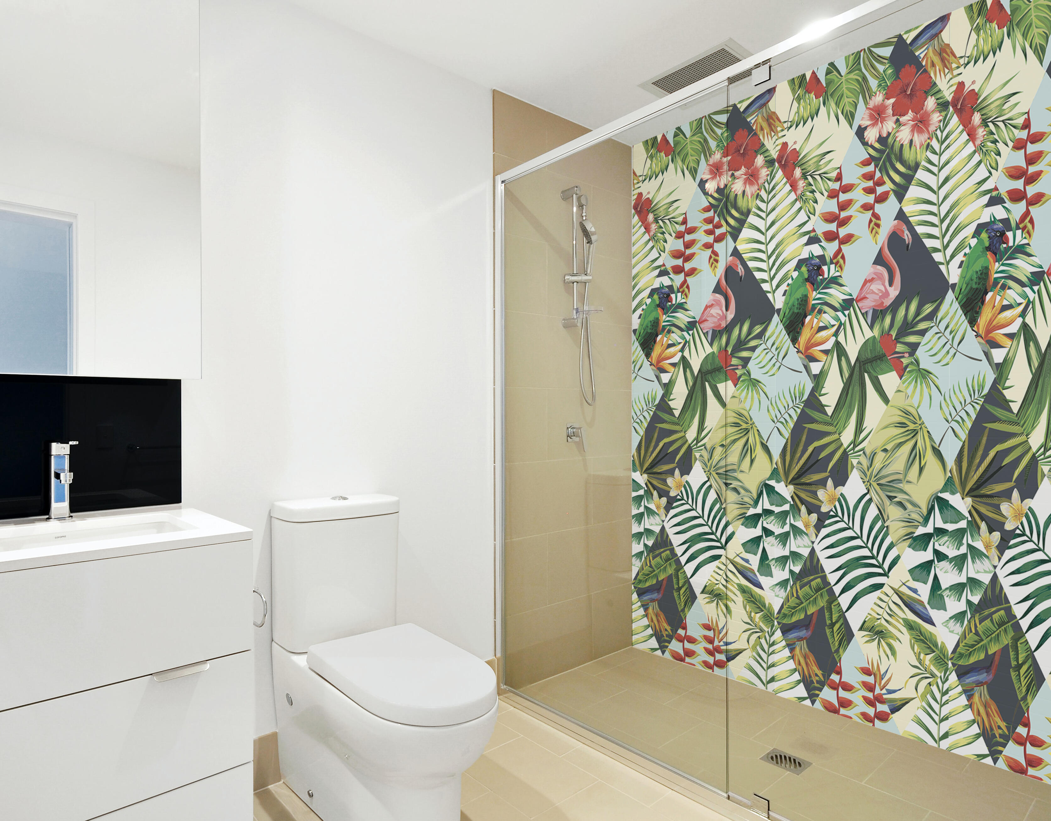 Mural pvc texturado superlavable animales sansovino verde 75 x 250 cm plage