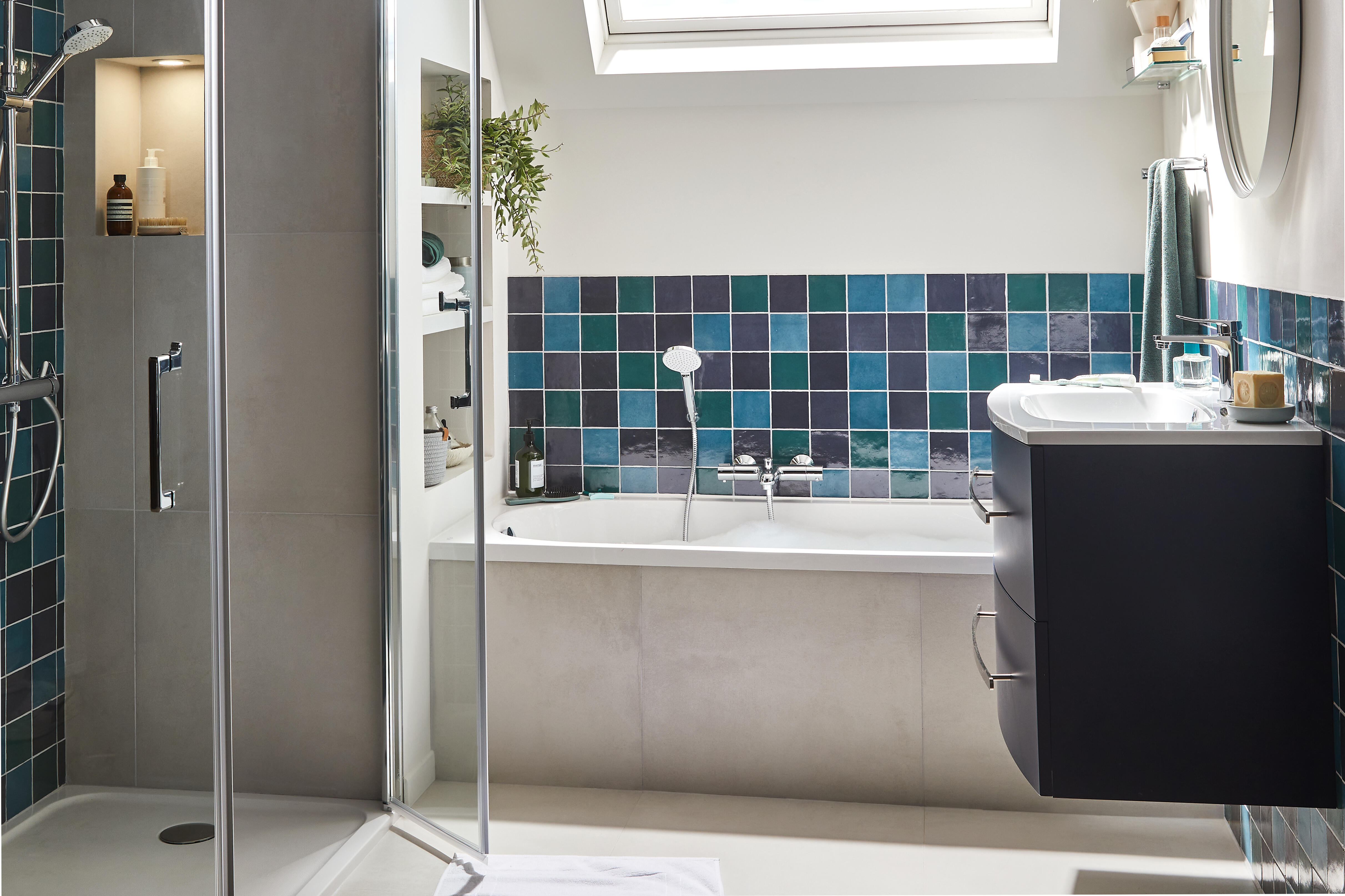 Piastrella da rivestimento interno in gres naturale 10 x 10 cm smaltato blu-turchese lucido Zelli Sp. 10 mm 0.54 mq - 4