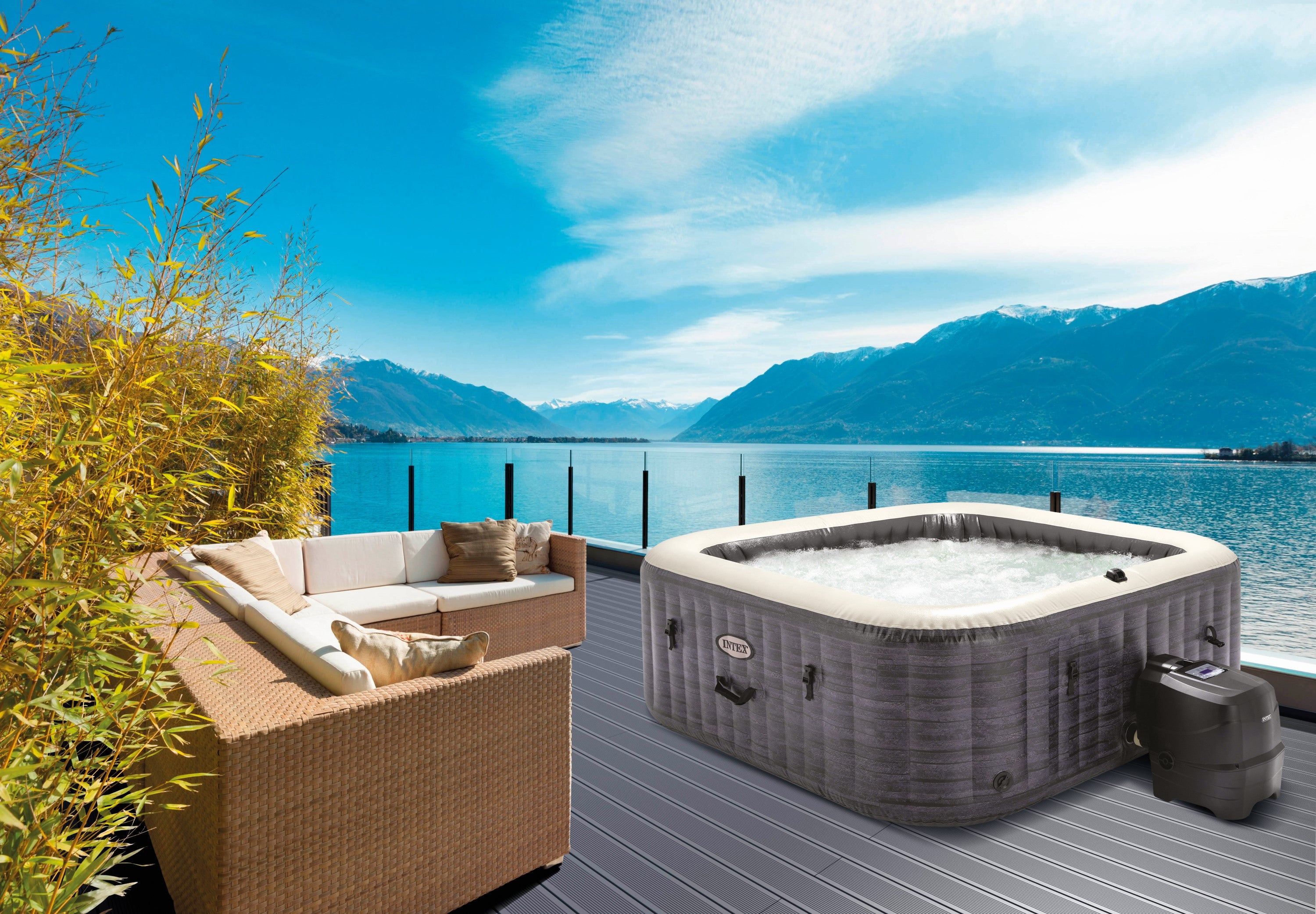 Pure spa gonflable INTEX Ardoise carré 4 places - 2