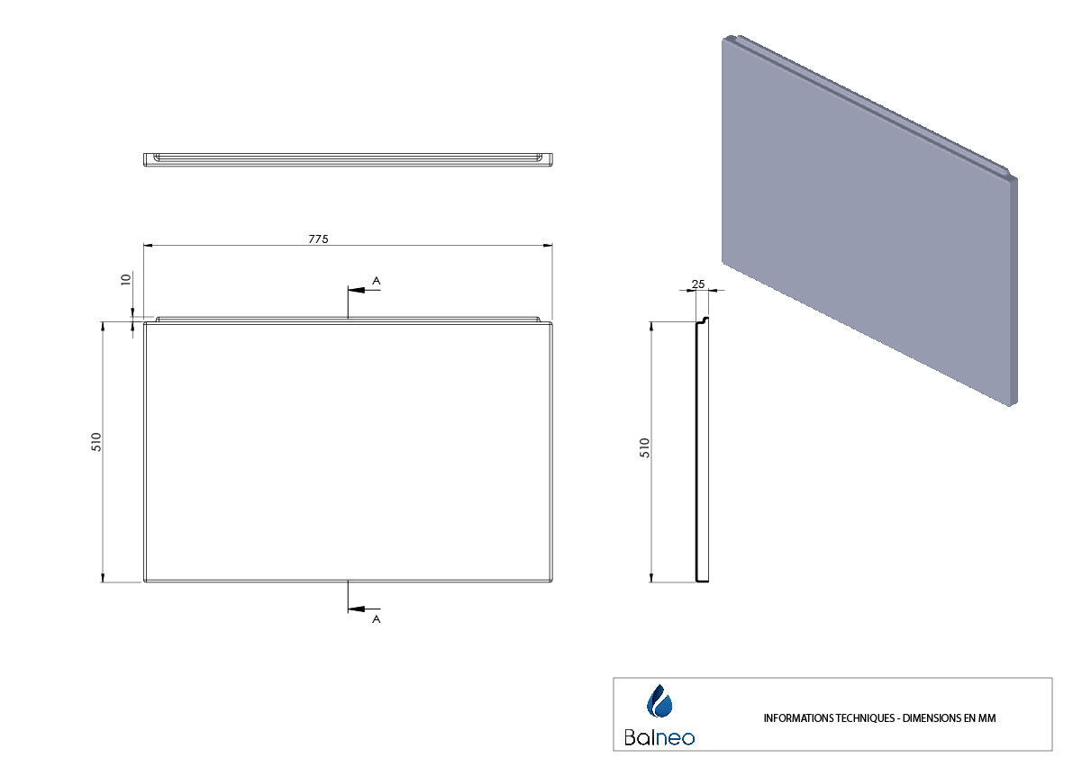Tablier de baignoire latéral L.80 x l.51 cm blanc Nerea/access Produit sans marq - 3