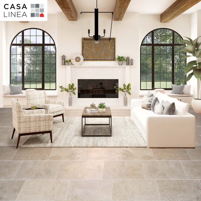 Travertin sol/mur de beige à marron mix Casa classic l.40.6 x L.61 cm