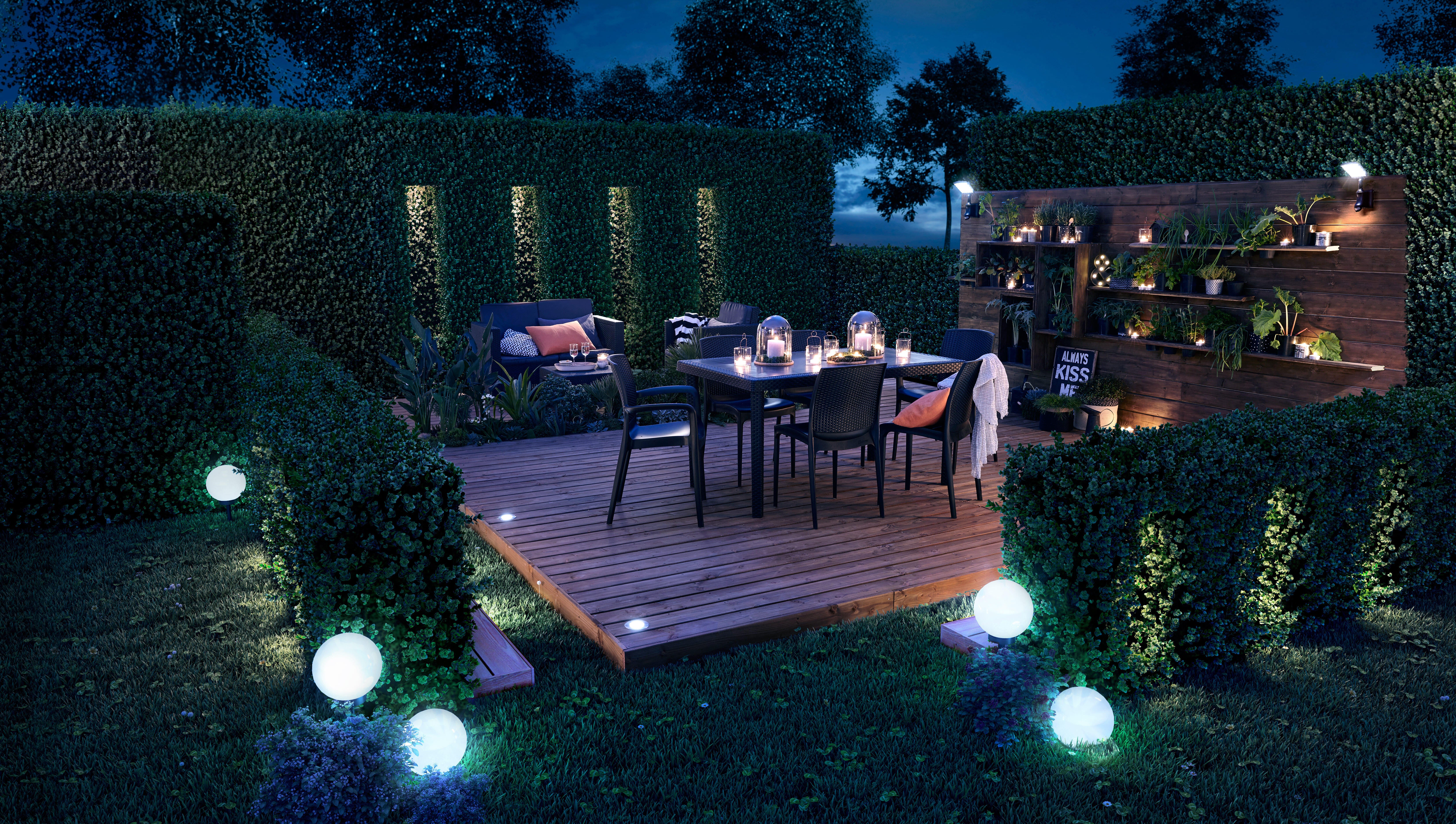 Lampe solaire de décoration de jardin pour l'extérieur, lampe de terrasse,  lampe solaire de sol