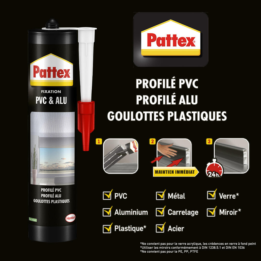 Colle de fixation pvc & alu PATTEX - 2