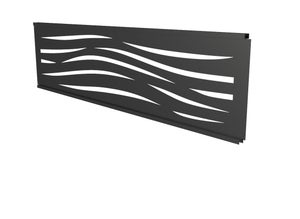 Décor horizontal dunes Composite PREMIUM+ noir, L.148.3 x H.38 x Ep.2,5 cm
